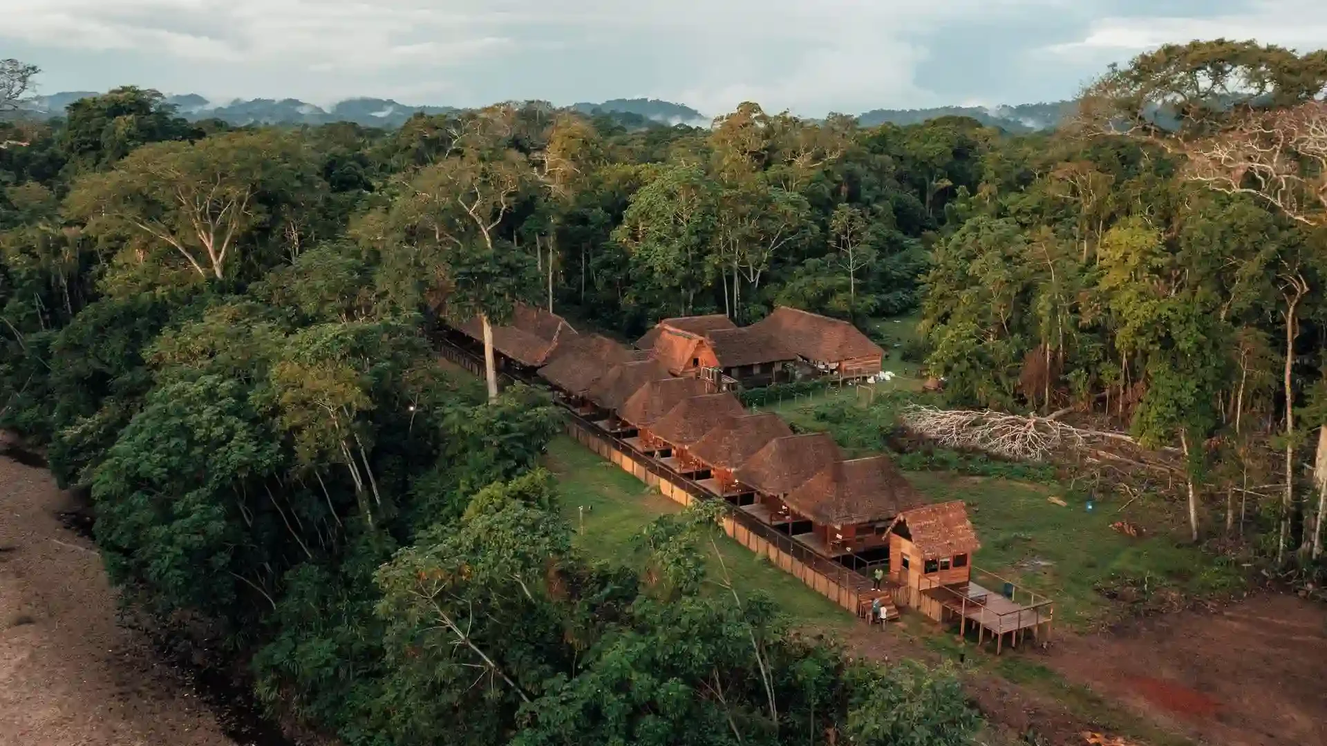 Tsimane Pluma Lodge set in the lush Bolivian jungle, offering world-class fly fishing and jungle adventure