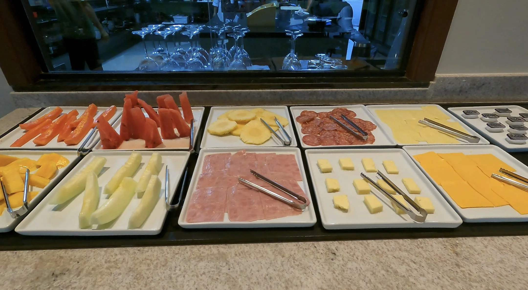 Fresh fruit, cheese, and meats served for breakfast and lunch at Agua Boa Amazon Lodge in the Brazilian Amazon.