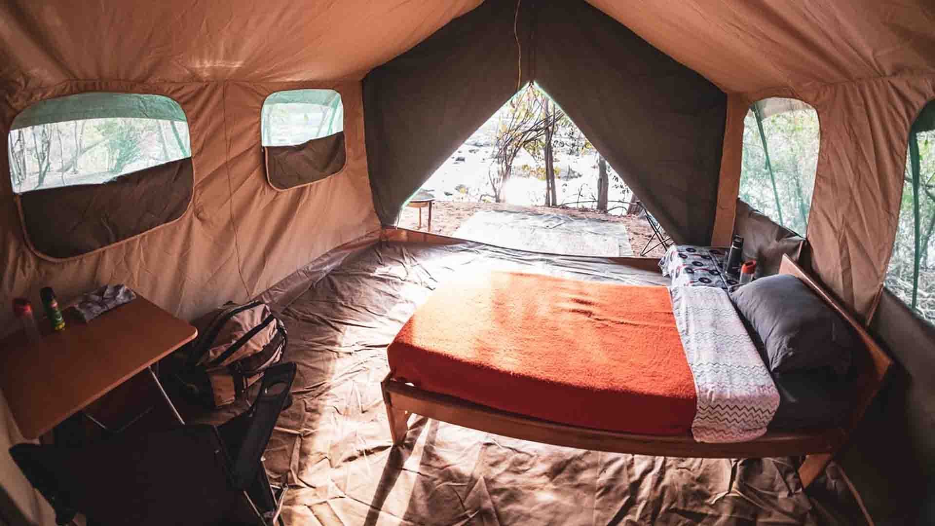 Comfortable camp accommodations for guests at Gassa Camp on Africa’s Faro River.