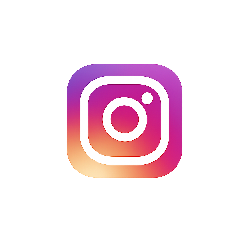 Instagram logo with a gradient background of purple, pink, and orange.