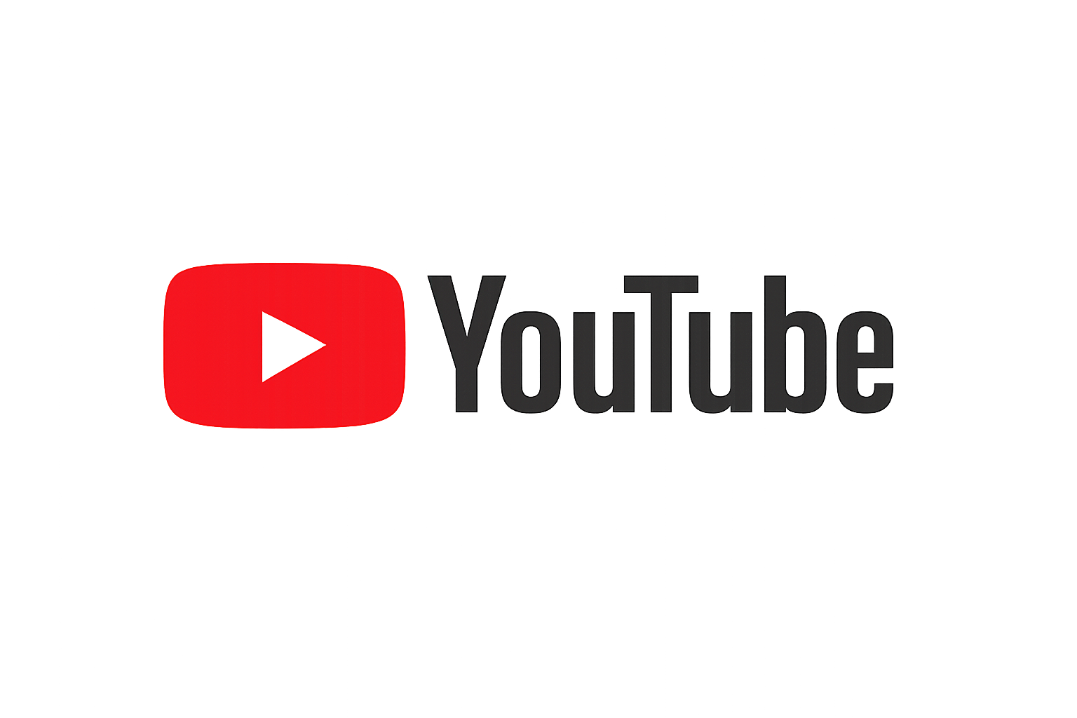 YouTube logo with red play icon and black text on a black background.