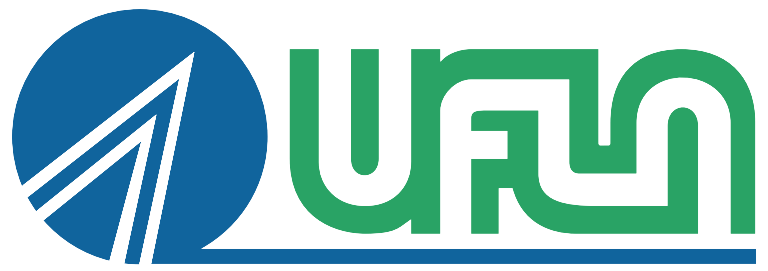 Ural Federal University logo, featuring a blue circle with white diagonal lines and green text on the right.