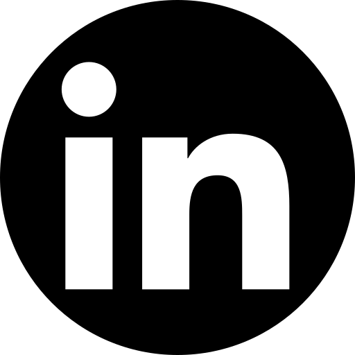 LinkedIn logo in black and white.