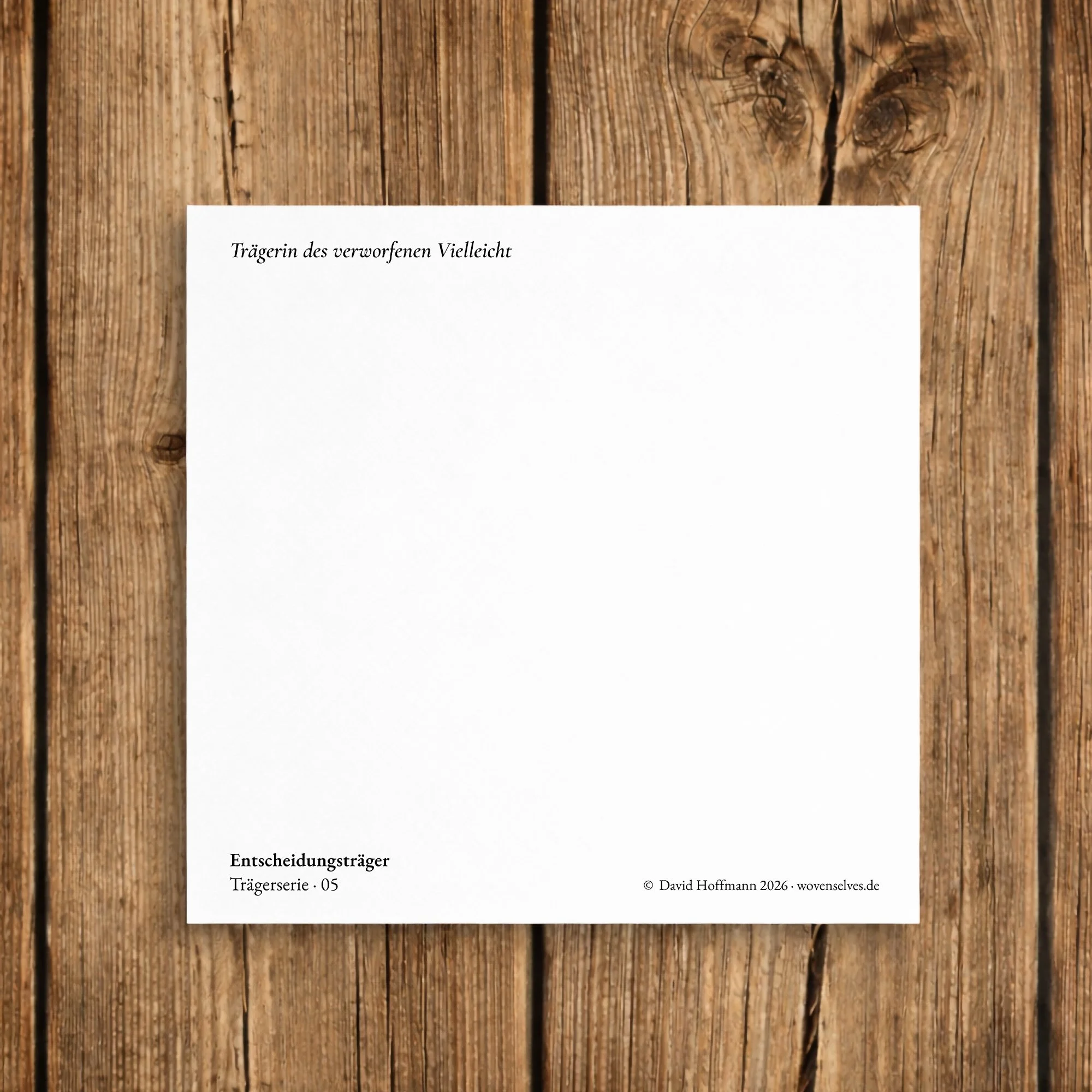 Woven Selves - Entscheidungsträger - Postkarte - Rückseite