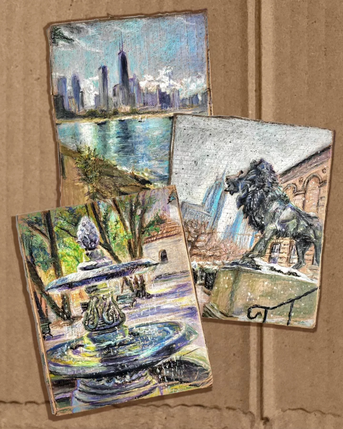 I dropped these pieces off for the @projectonward 2025 Art On Cardboard Show! Swipe to see them individually 📦

The gallery opening is this Friday from 6-9:30pm at Project Onward. Come say hi to me there, see some good and fun art, maybe buy somethi