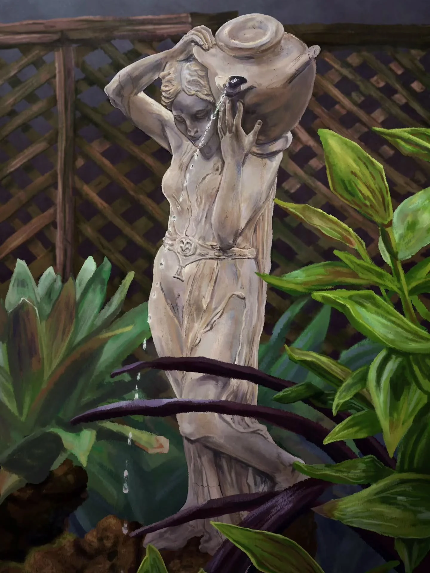 I've done so many sketches of this statue that I thought it was time to finally do a full piece for it! I originally began this back in May, but then my file corrupted for some reason, so I set it aside. Recently, though, I decided it was time to go 