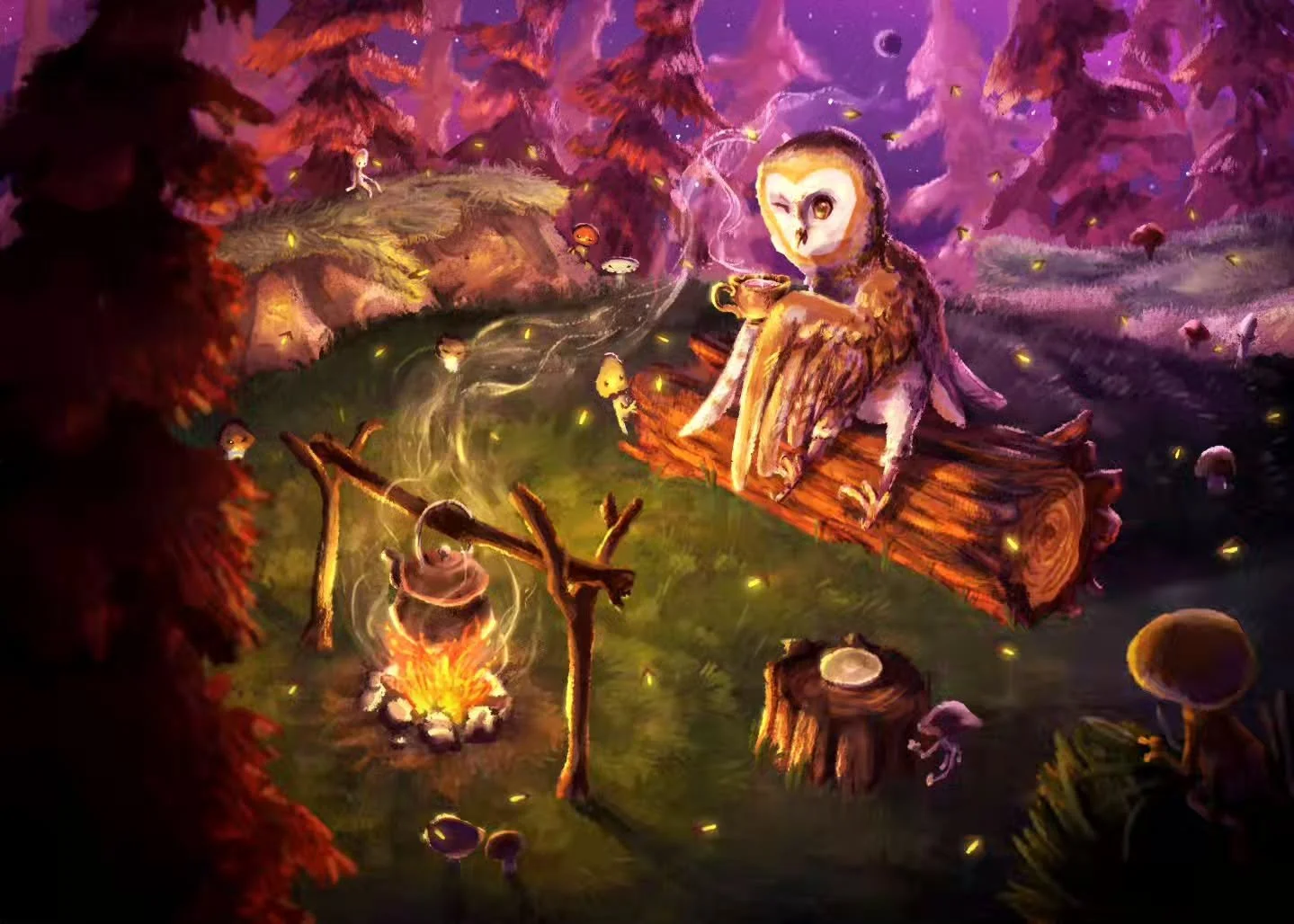 Hey everyone ! My first post of this year is another redraw, this time of a commission I created for @ty_berg_ back in 2023. Original on the second slide 🦉 I wanted to see what it would look like in my current, more painterly style (I think the orig