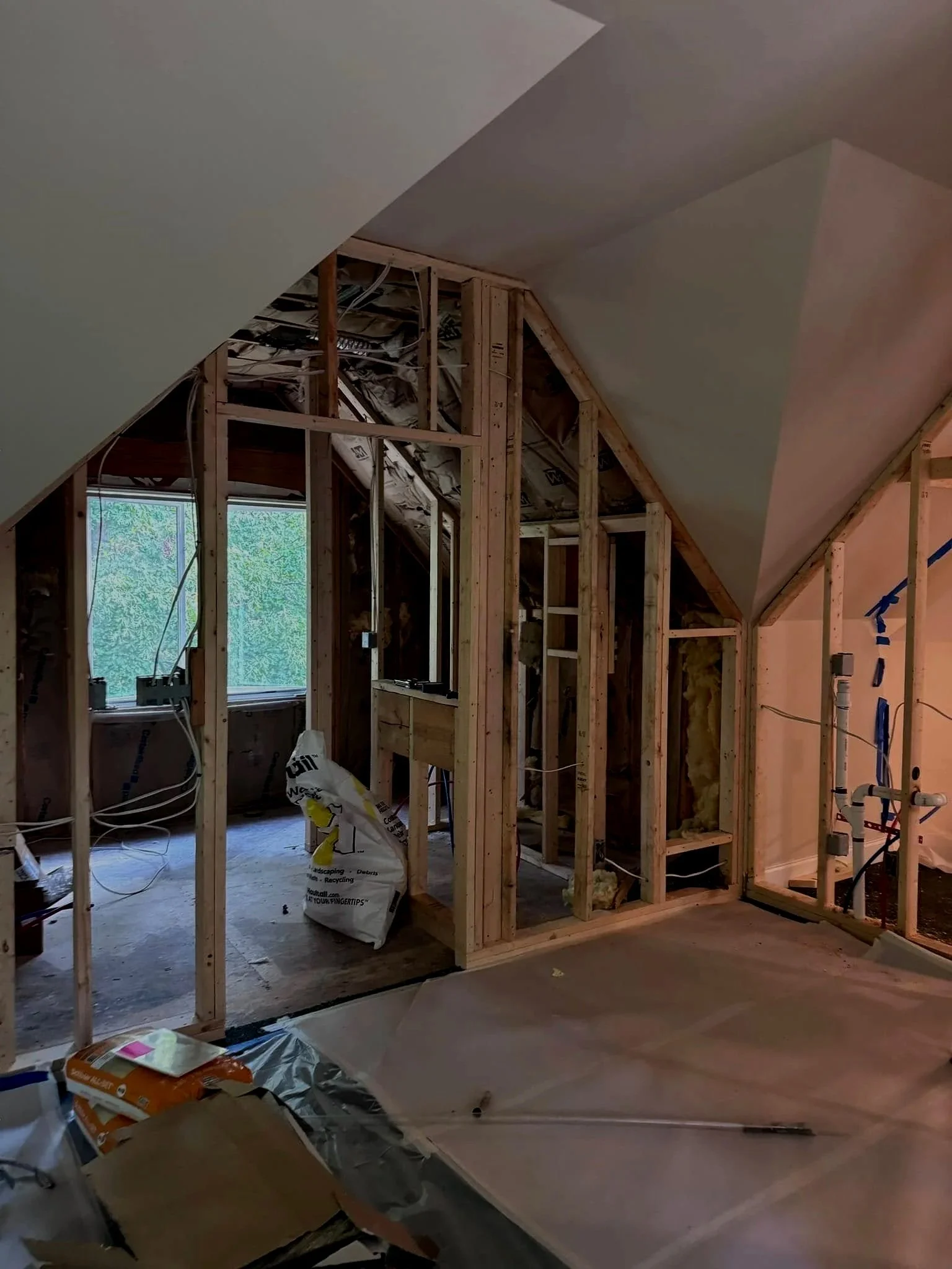 full gut and remodel of an addition, bathroom remodel, renocation