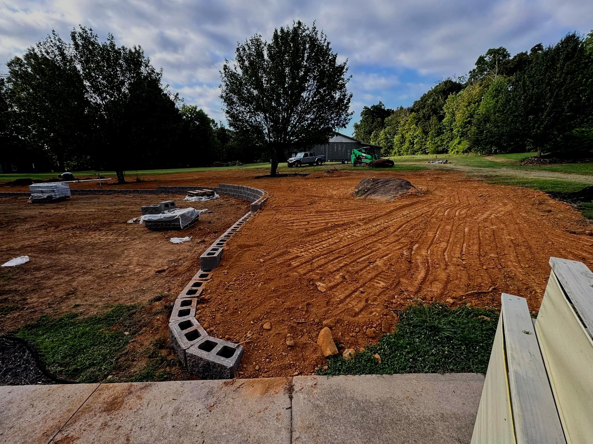 Grading, retaining wall, backyard, contractor