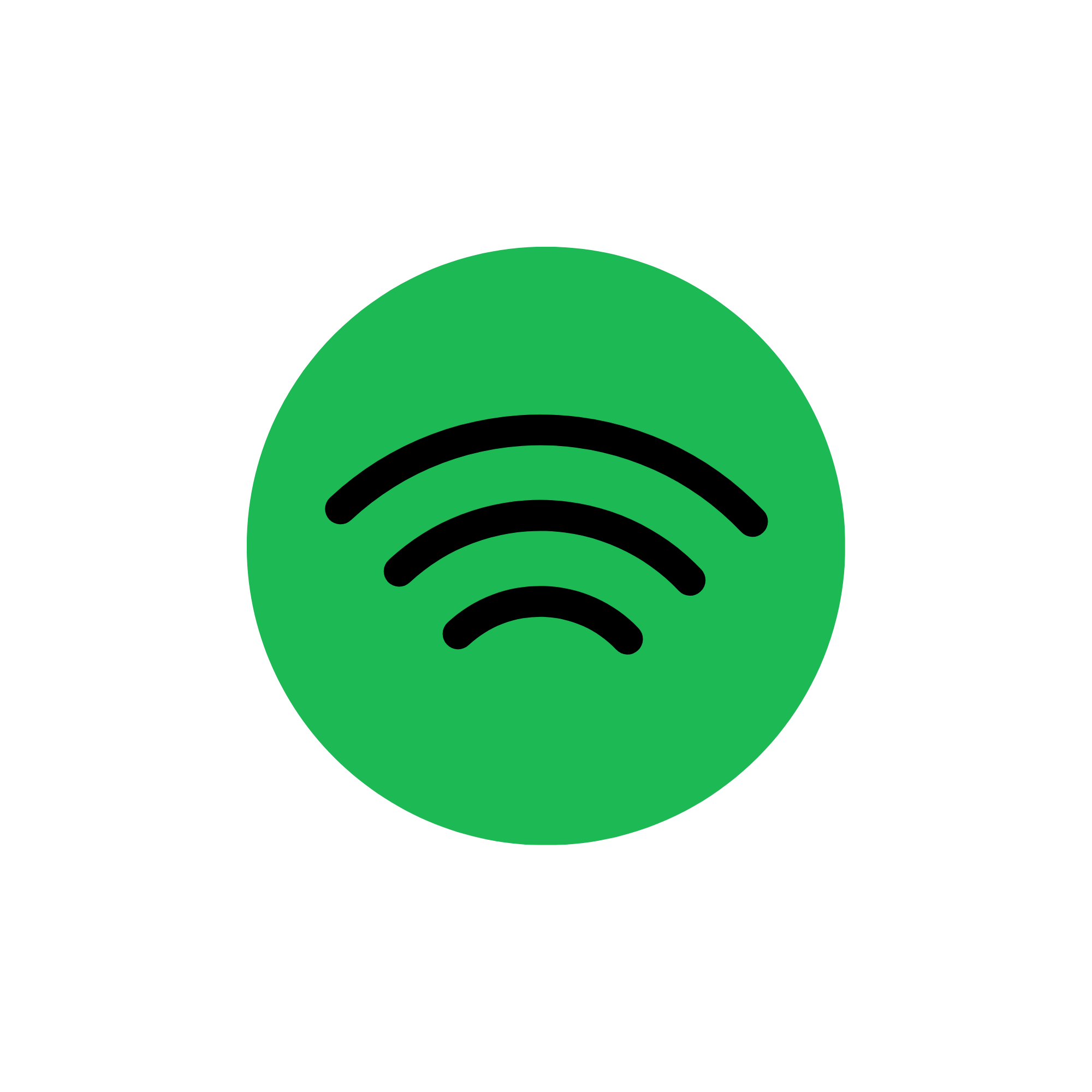 Green Wi-Fi signal icon on a black background.