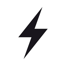 Black lightning bolt icon on a white background