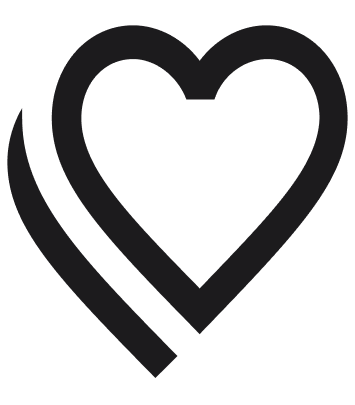 Outline of a heart with stylized lines around it.