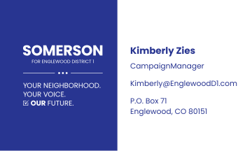 Contact Kimberly Zies at Kimberly at Englewood D 1 dot com