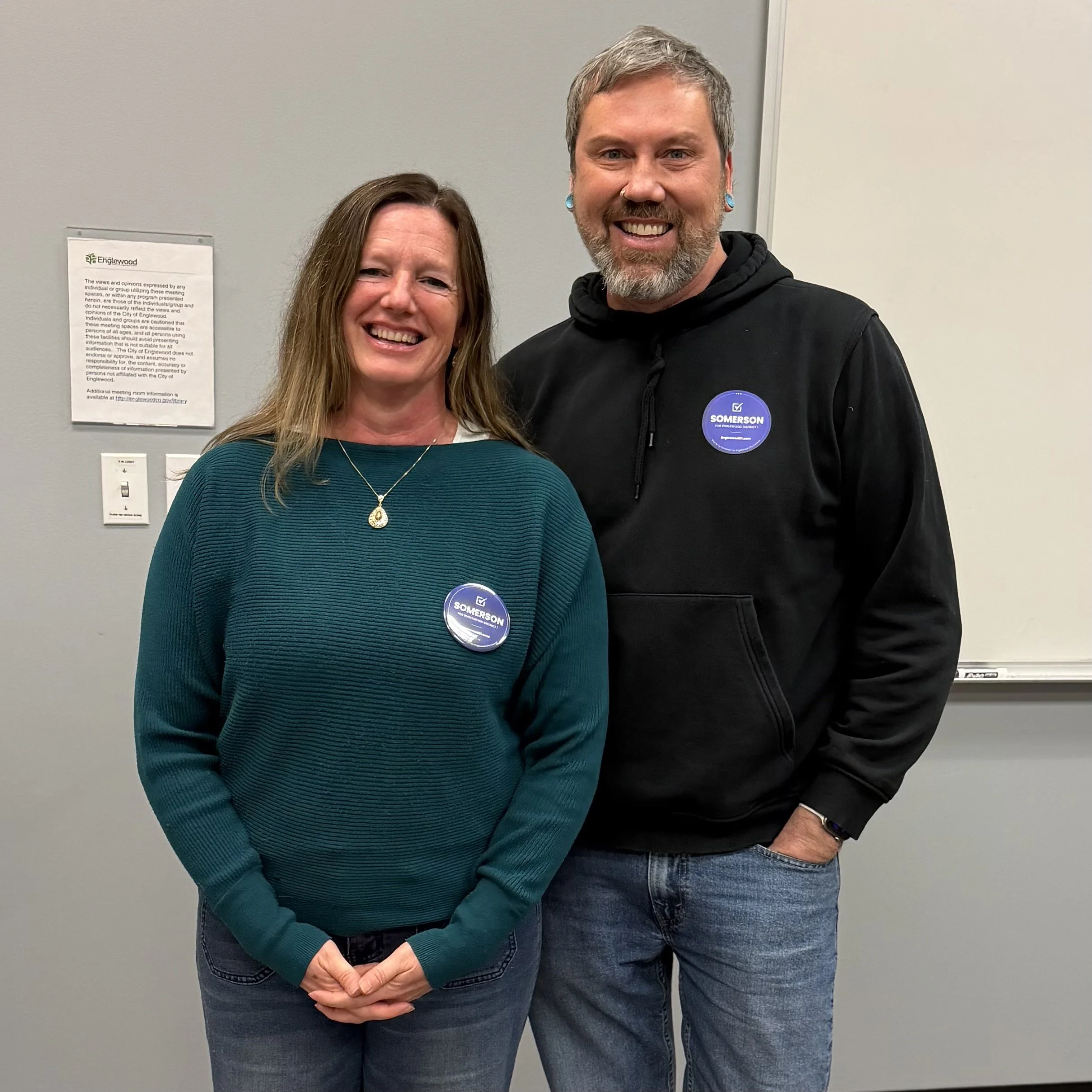Image of Rick Somerson standing next to At-large City Councilor Tena Prange.