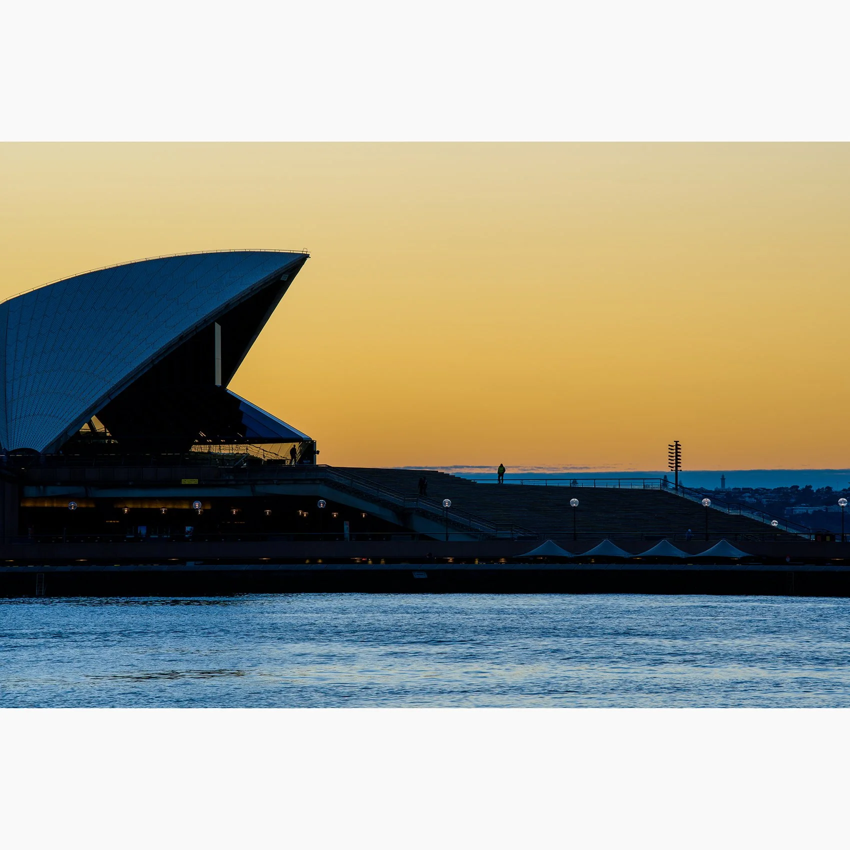 Opera House Sunrise, a minimalist fine art photograph of the Sydney Opera House at sunrise over Sydney Harbour.