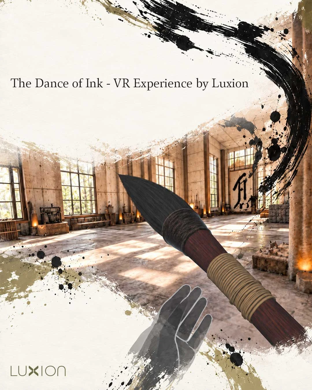THE DANCE OF INK &mdash; VR EXPERIENCE
The moment a single stroke is drawn, calligraphy begins to move beyond the page and into space.
At the 2026 International Calligraphy Exchange Exhibition, LUXION presents Writing with the Body, a VR experience t