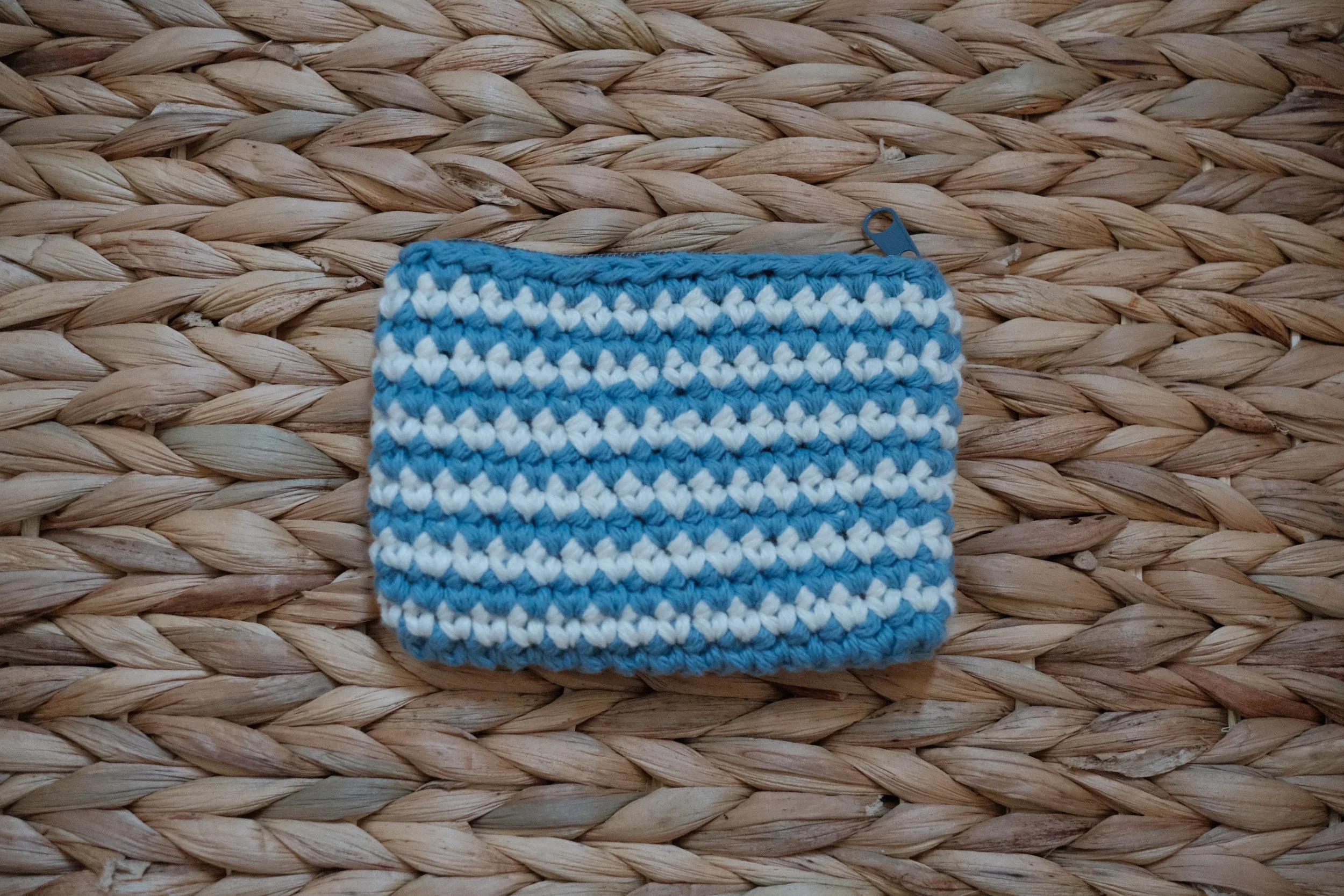 Wallet - blue & white stripe