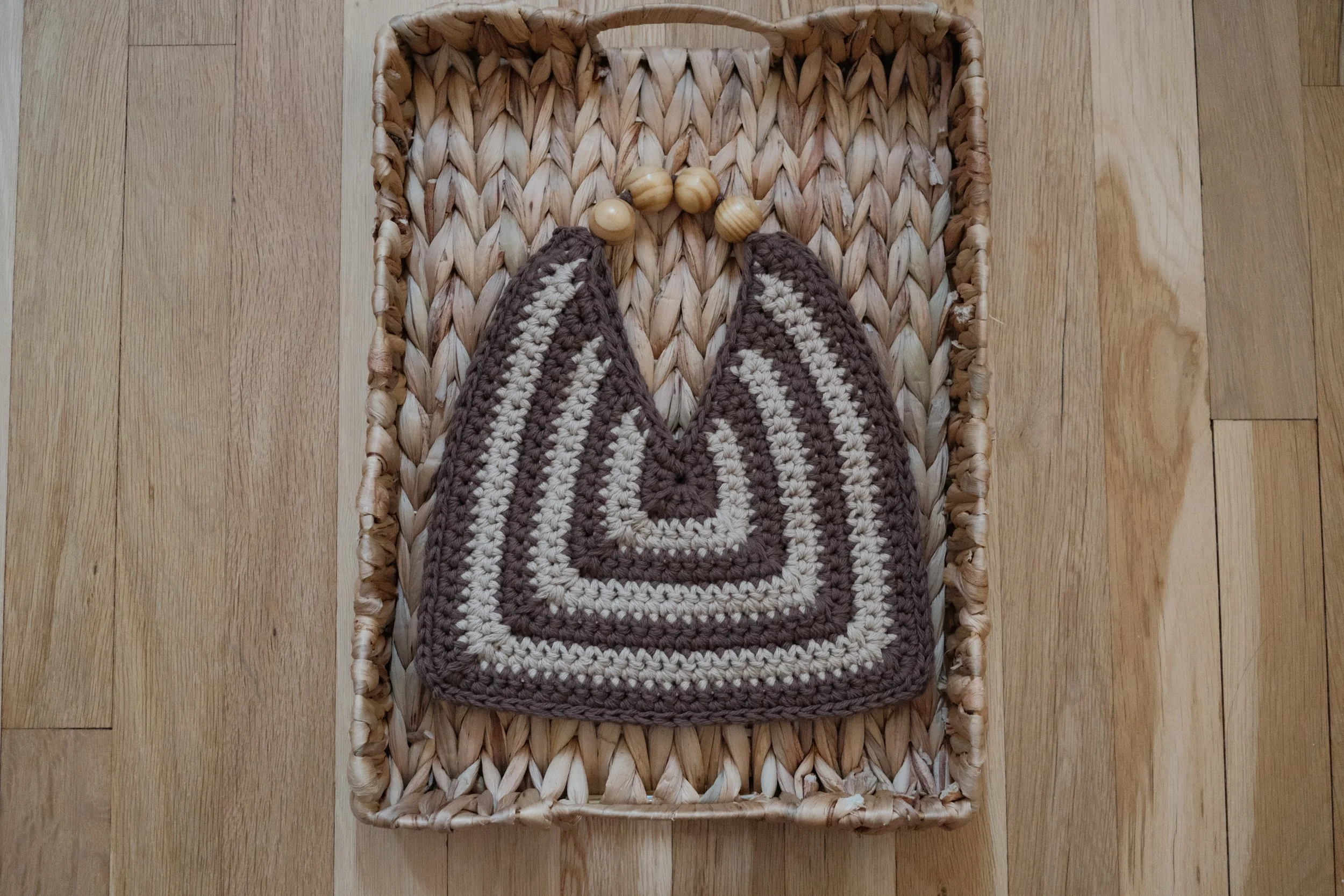 Fortune Bag - brown & tan stripes