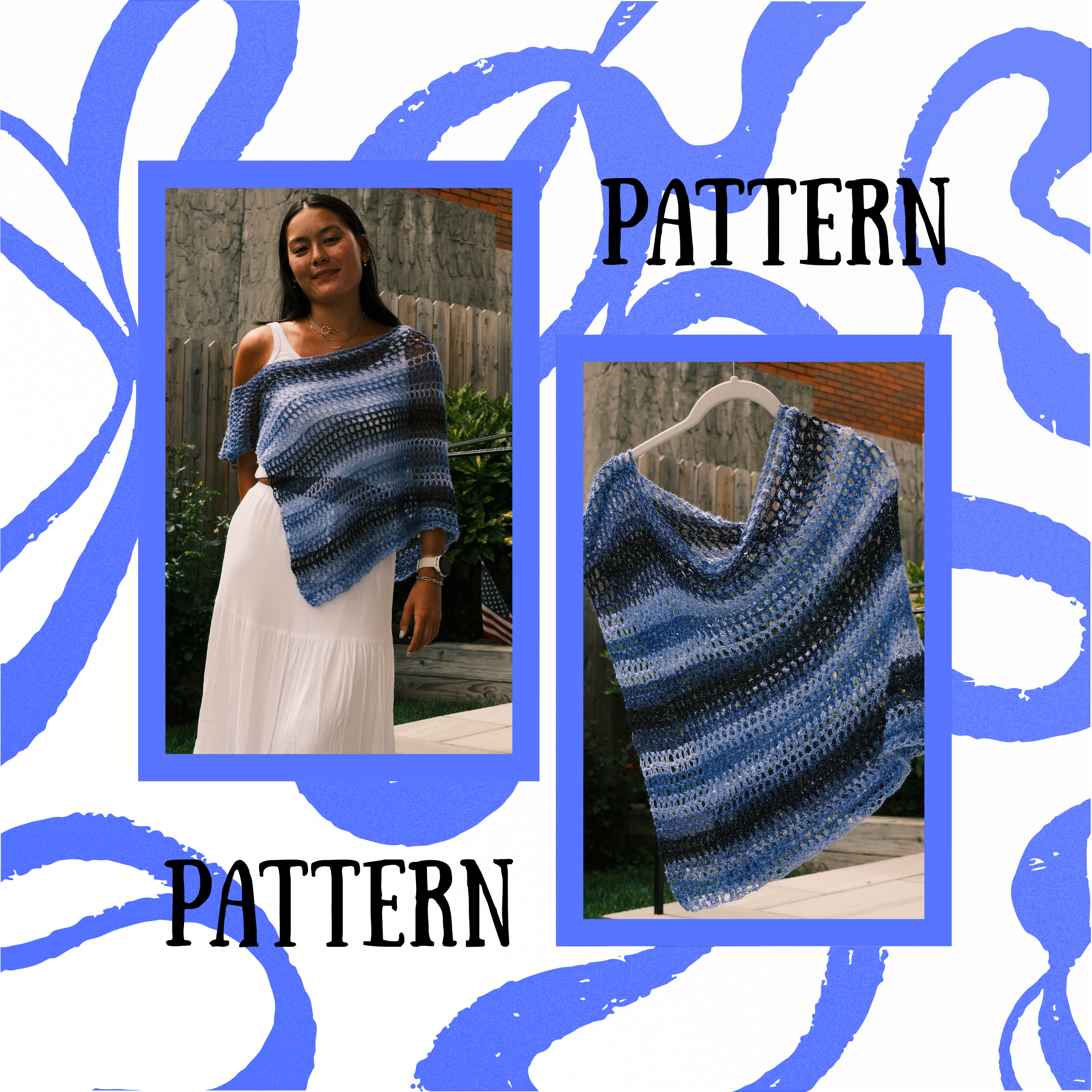 Coastal Crochet Poncho Pattern