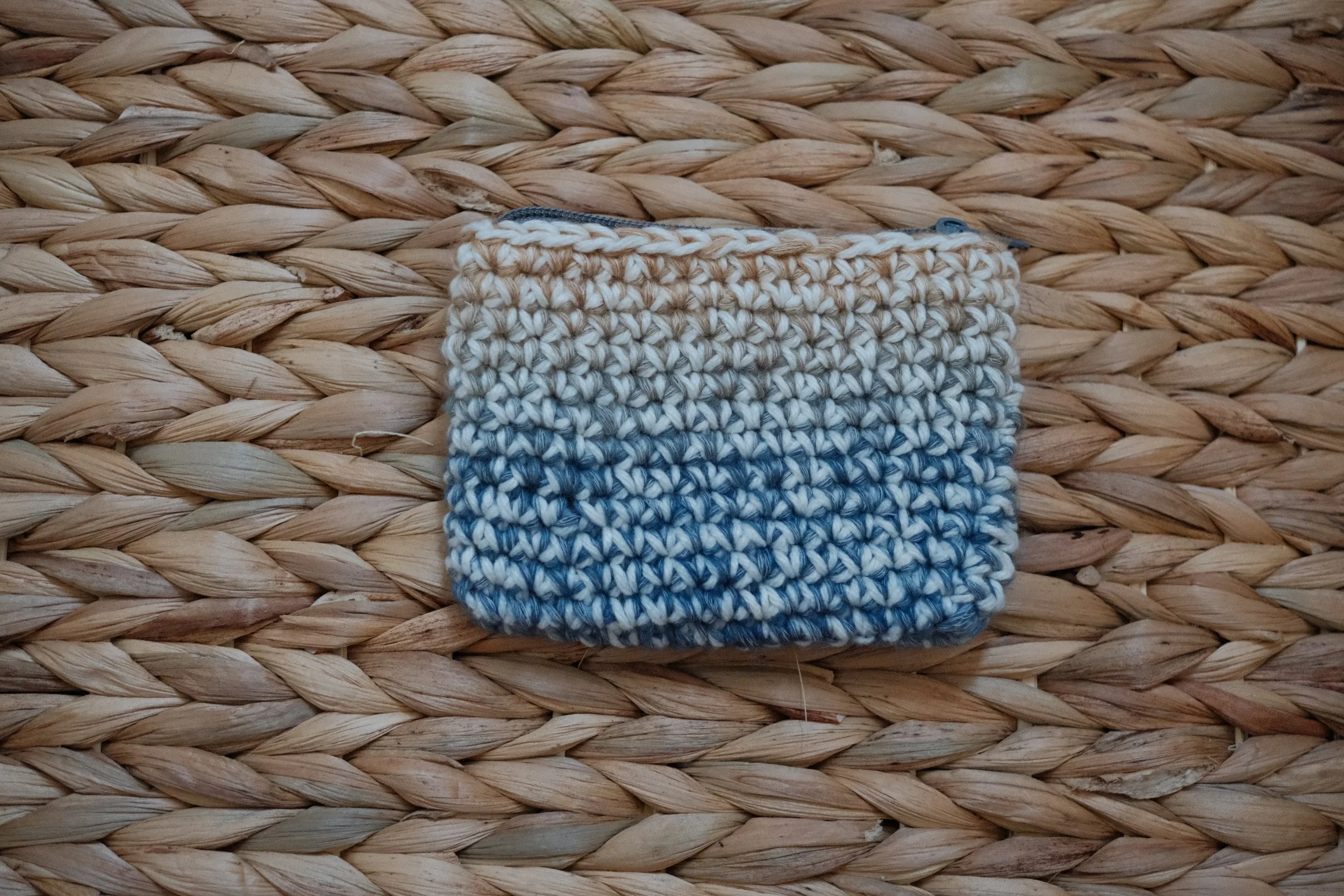 Wallet - tan to blue