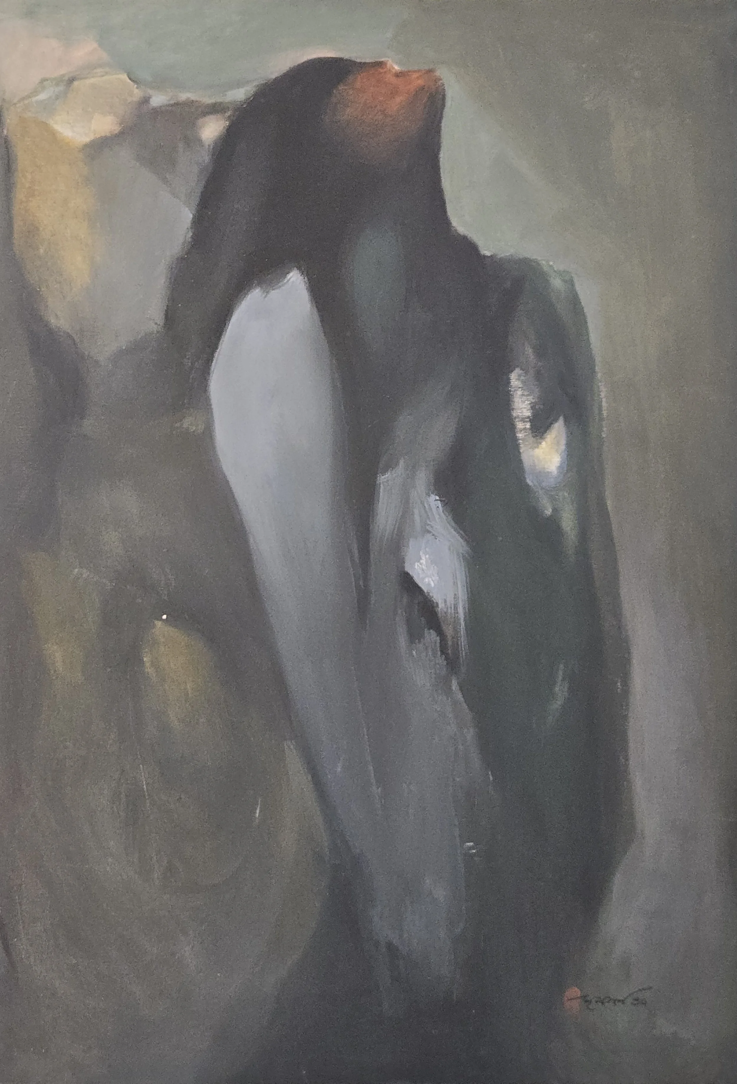M K Bardhan Oil-032: Oil, 30 x 42 inches, 1994