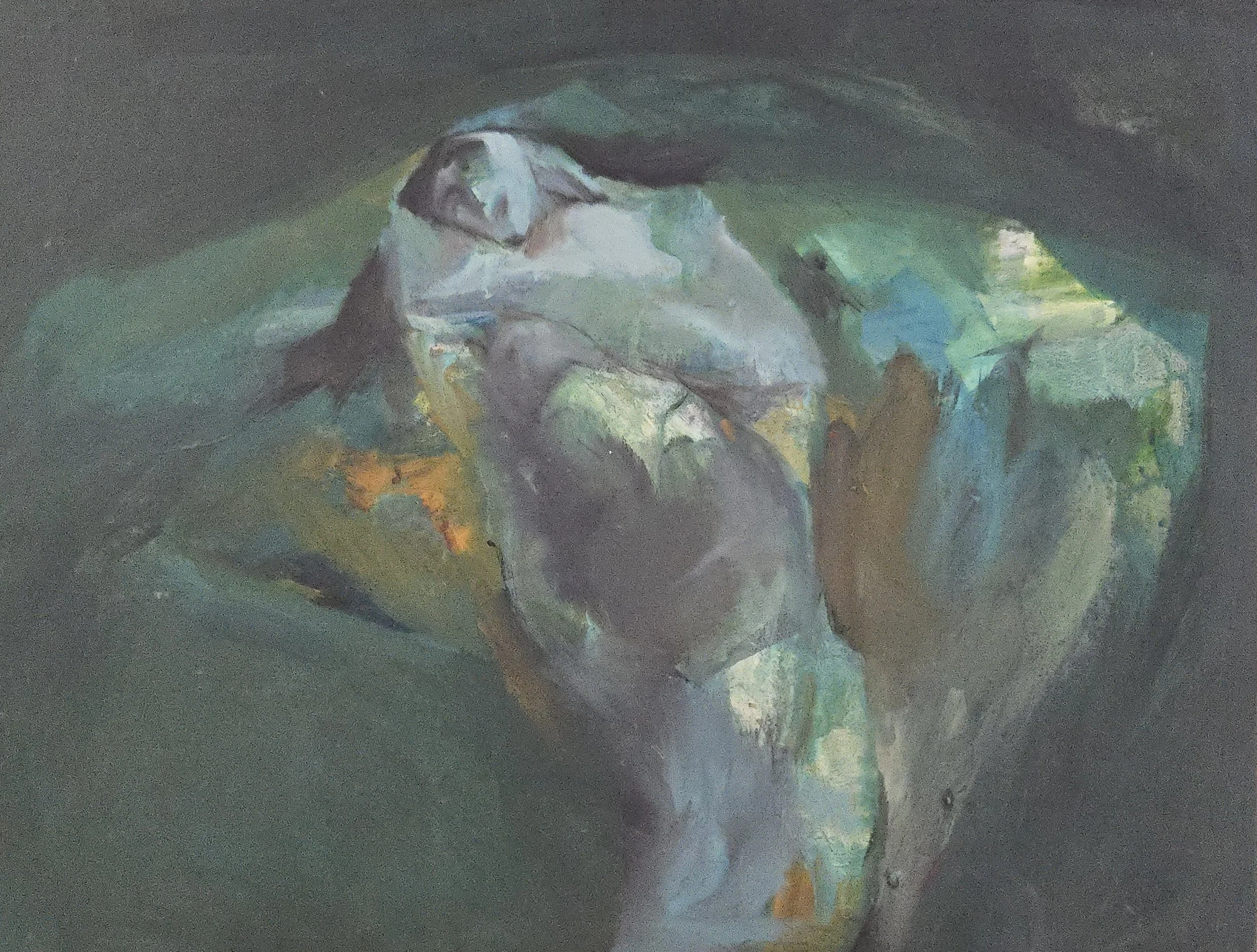 M K Bardhan Oil-002: Oil, 30 x 36 inches, 1994