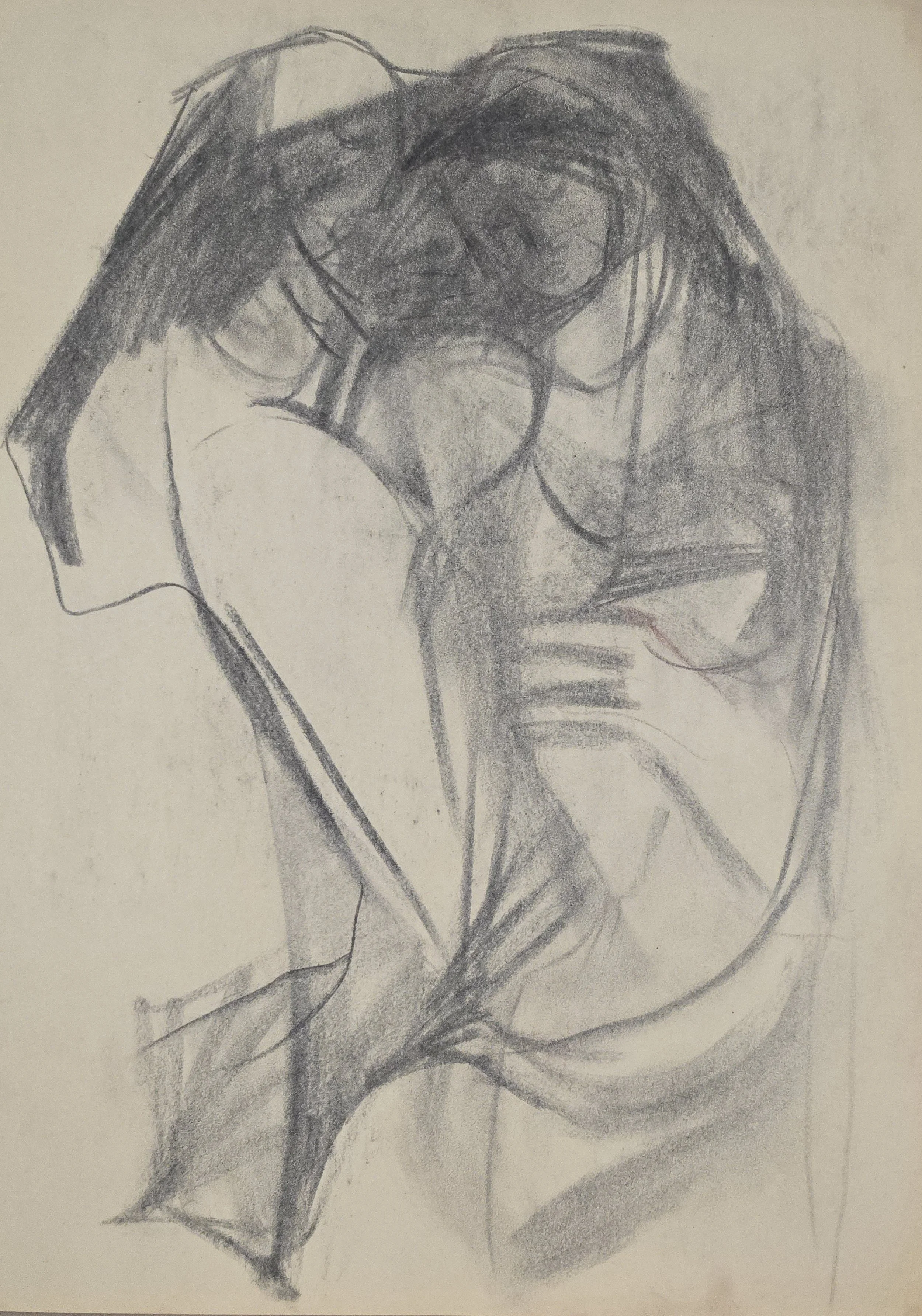 M K Bardhan Charcoal-008: Charcoal, 18 x 24 inches