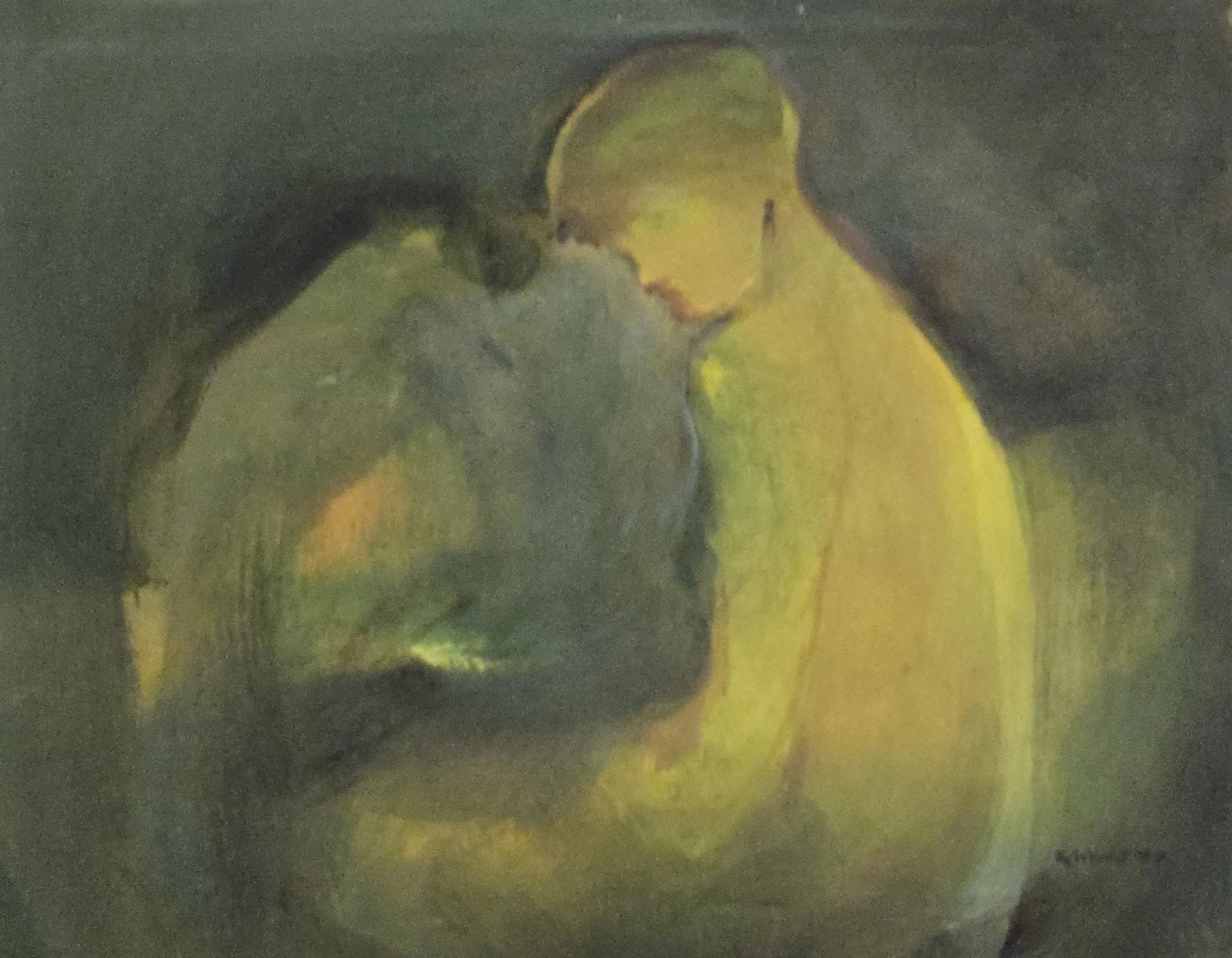 M K Bardhan Acrylic-035: Acrylic, 29 x 23 inches, 1997