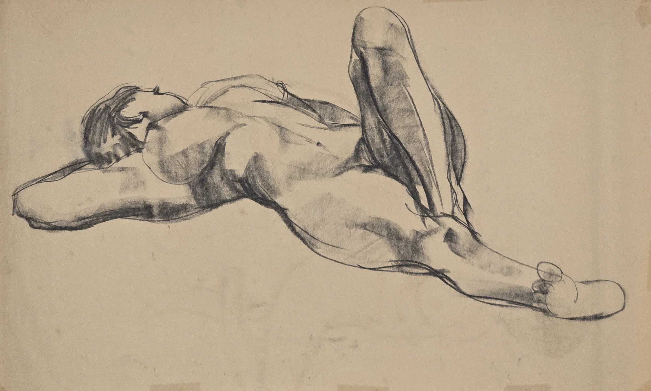 M K Bardhan Charcoal-014: Charcoal, 18 x 24 inches, 1950s
