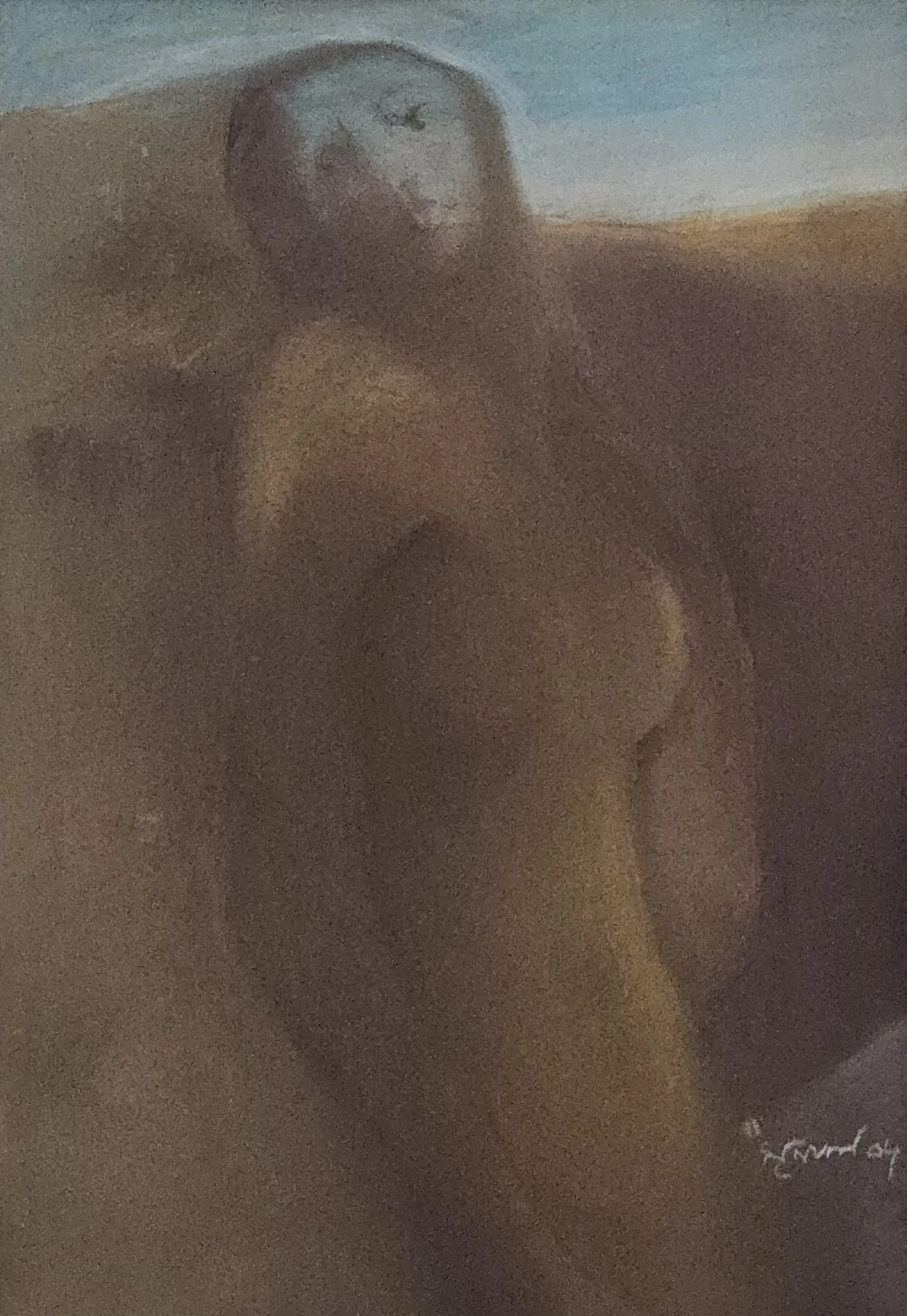 M K Bardhan Pastel-012: Pastel, 16 x 23 inches, 2004