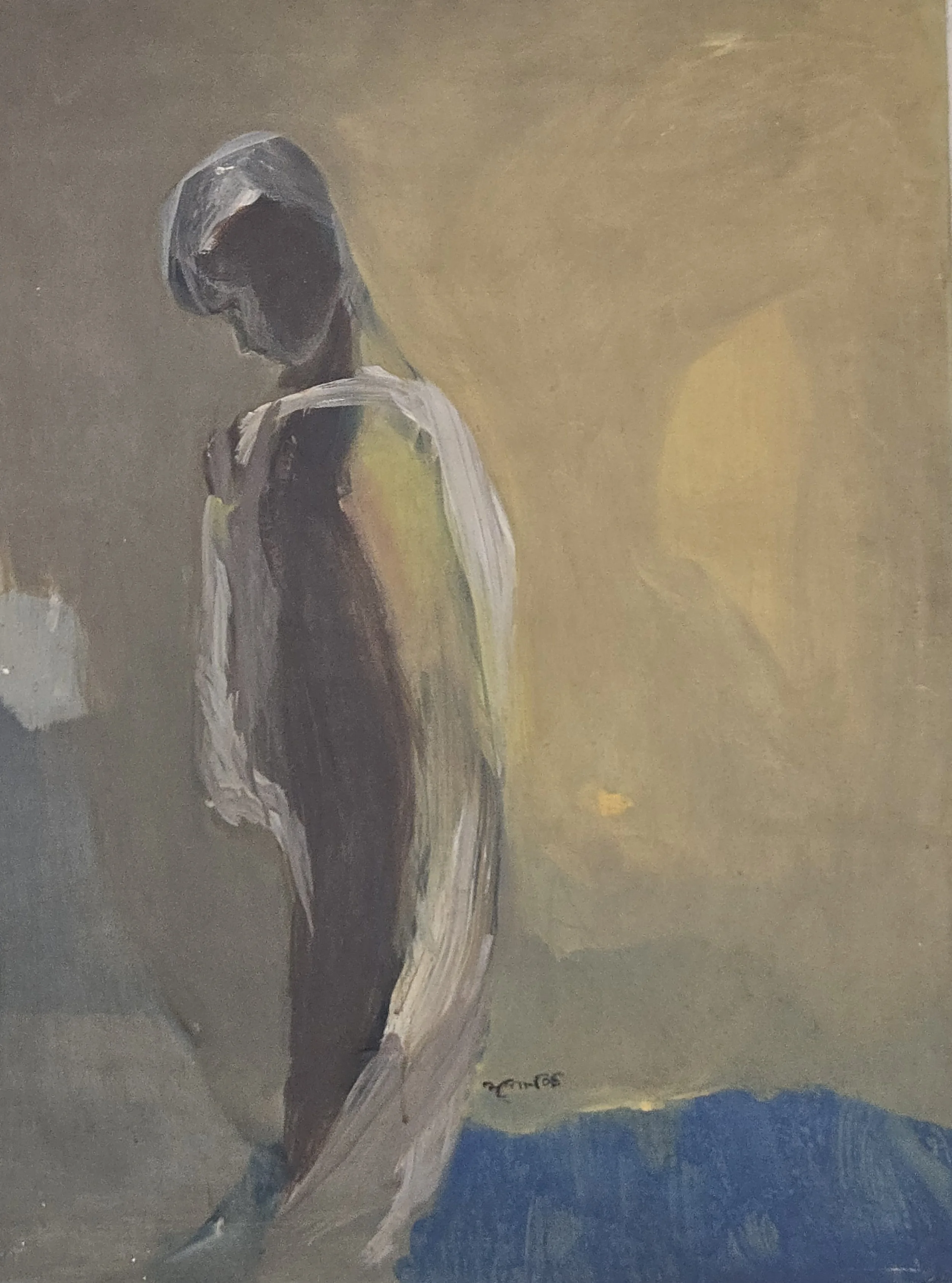 M K Bardhan Acrylic-026: Acrylic, 24 x 32 inches, 1995