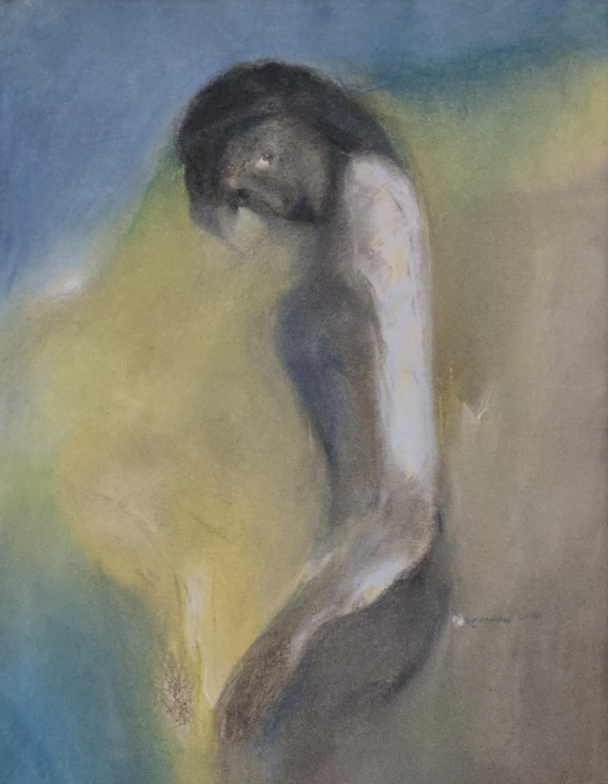 M K Bardhan Pastel-009: Pastel, 20 x 26 inches, 2024
