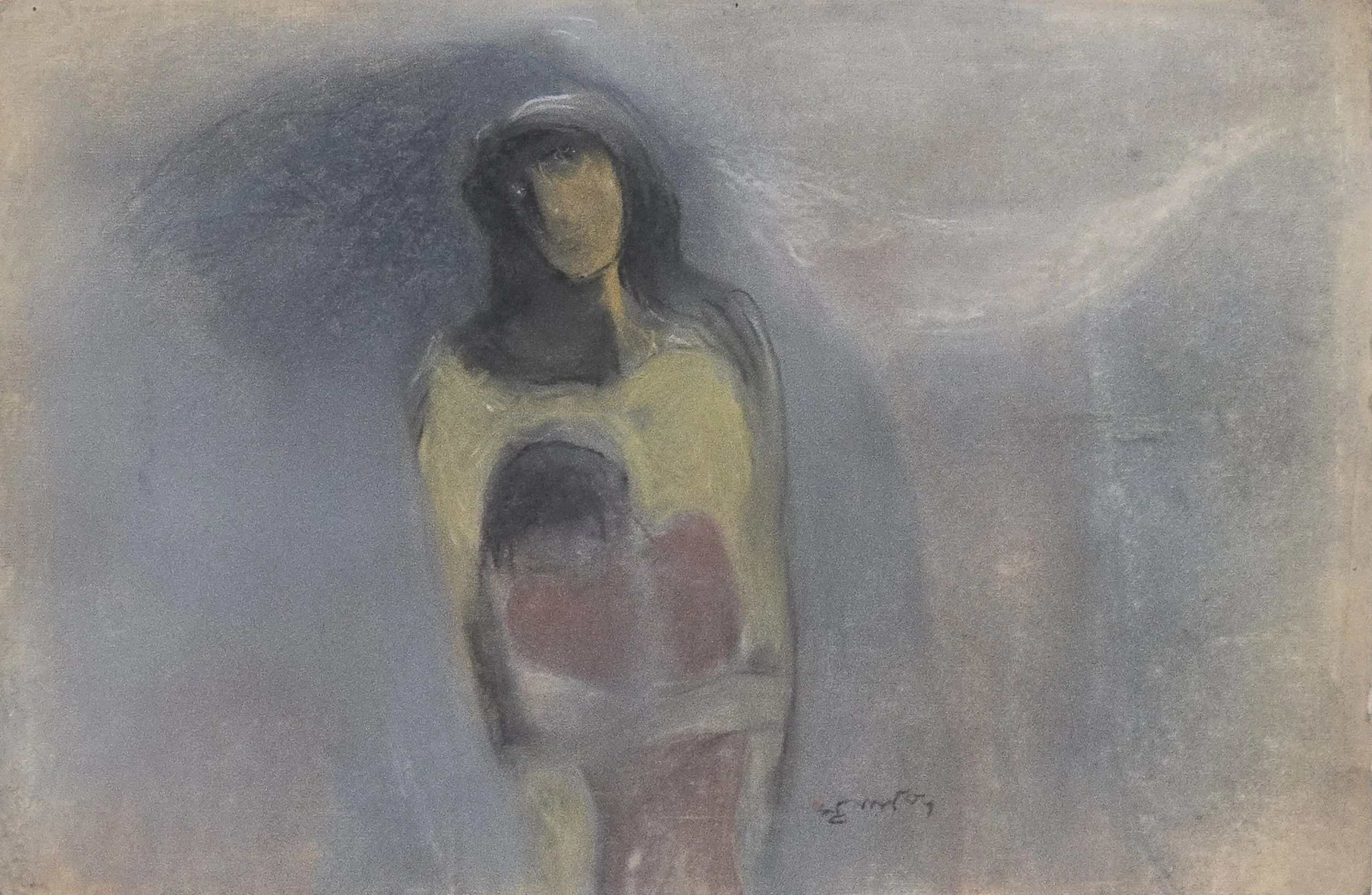 M K Bardhan Pastel-047: Pastel, 22 x 14 inches, 2004