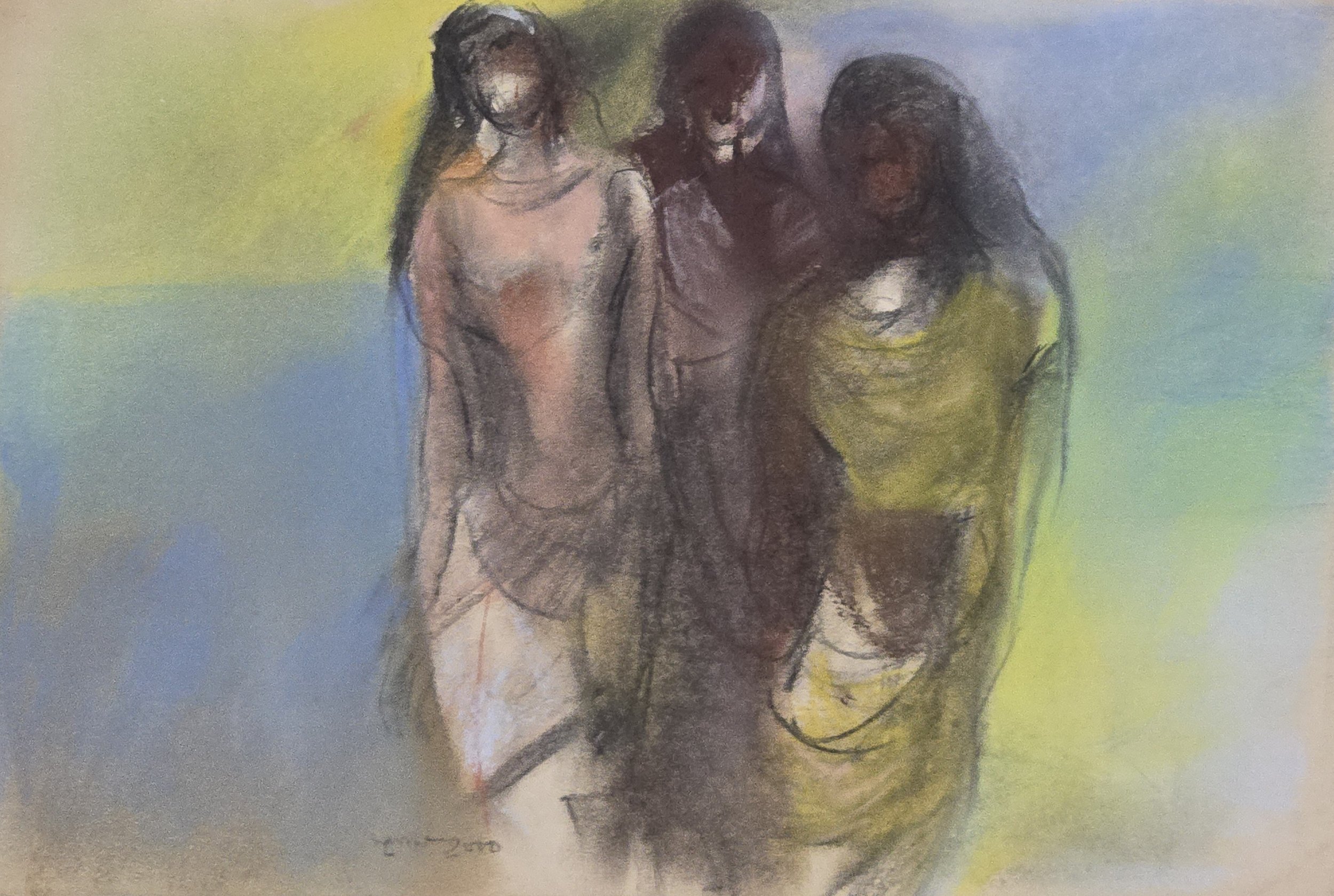 M K Bardhan Pastel-055: Pastel, 22 x 15 inches, 2000