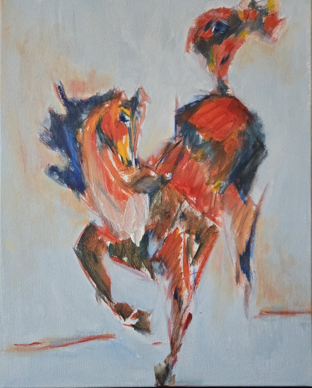 Rahul Bardhan / Playful Canter: Oil, 16 x 20 inches