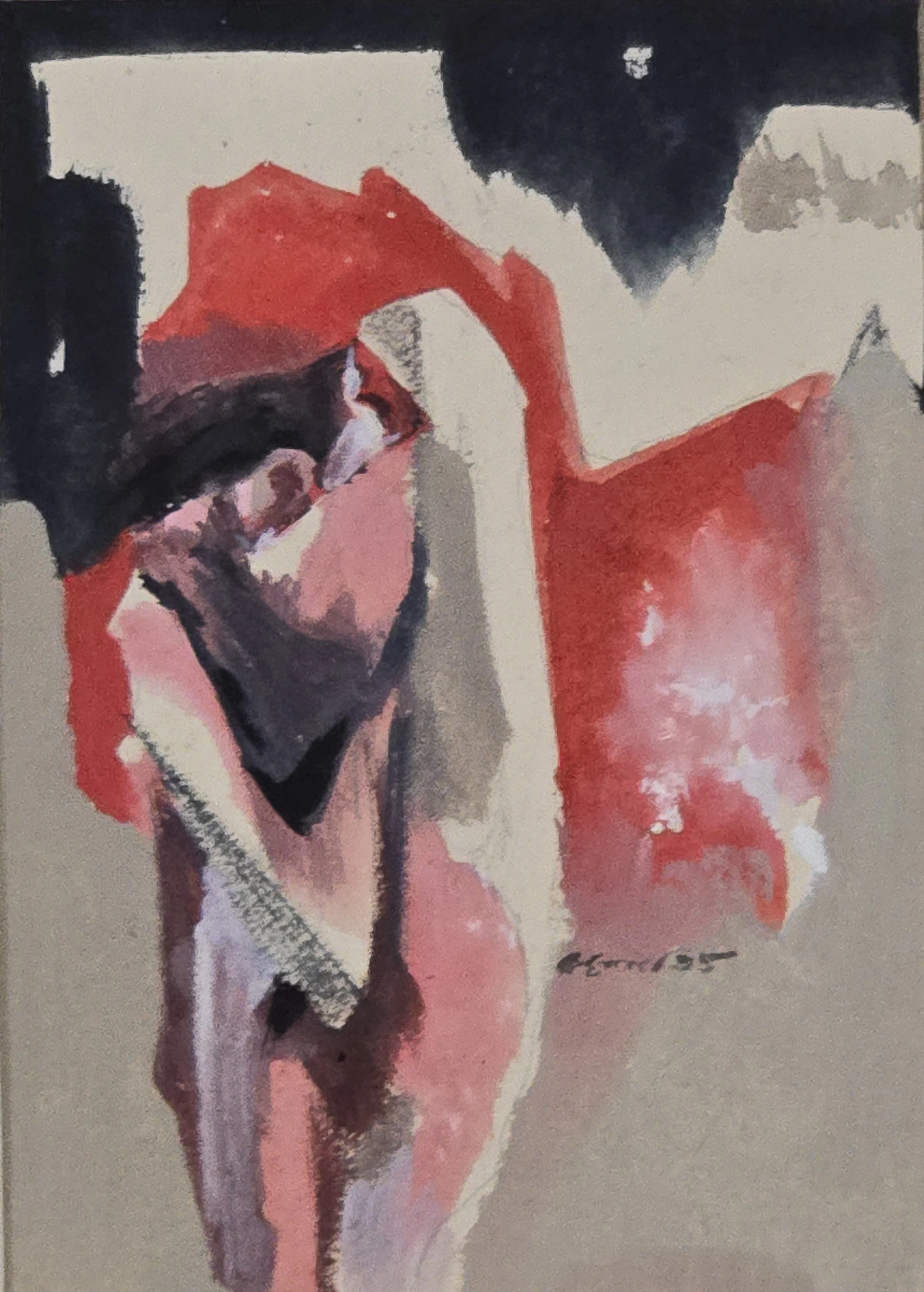 M K Bardhan Acrylic-023: Acrylic, 8 x 11 inches, 1995