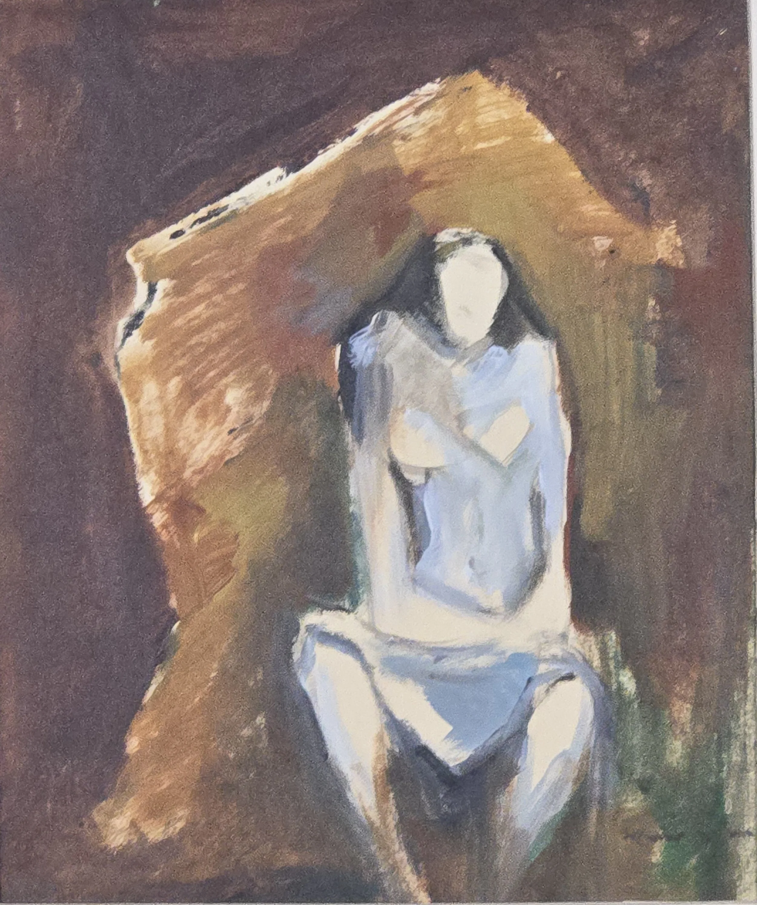 M K Bardhan Acrylic-020: Acrylic, 11 x 13 inches, 1995