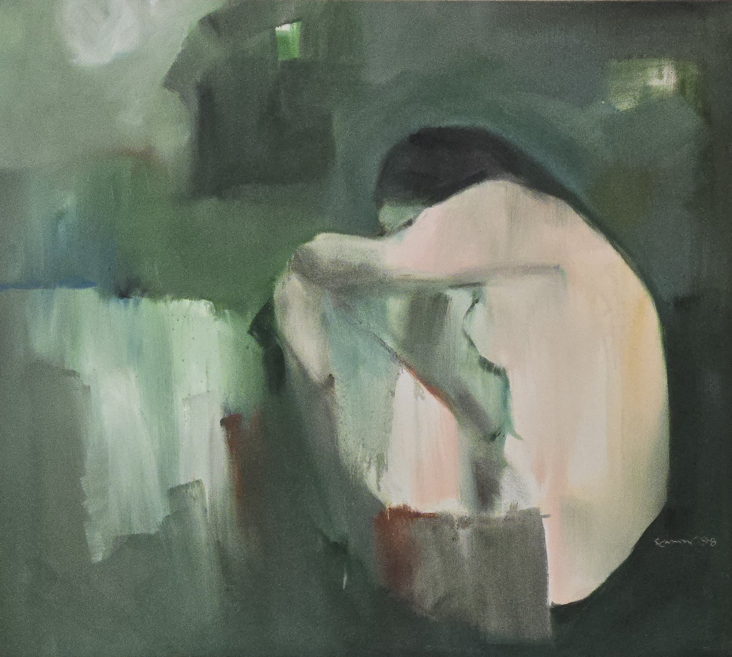 M K Bardhan Oil-030: Oil, 45 x 40 inches, 1998