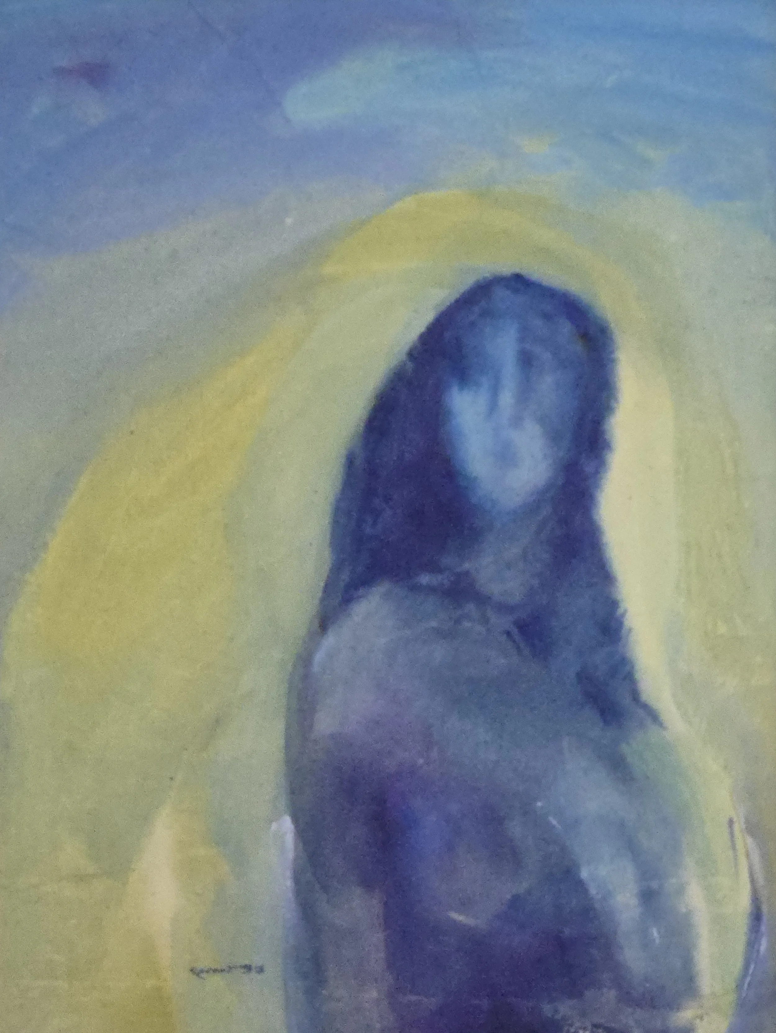 M K Bardhan Acrylic-040: Acrylic, 21 x 28 inches, 1997