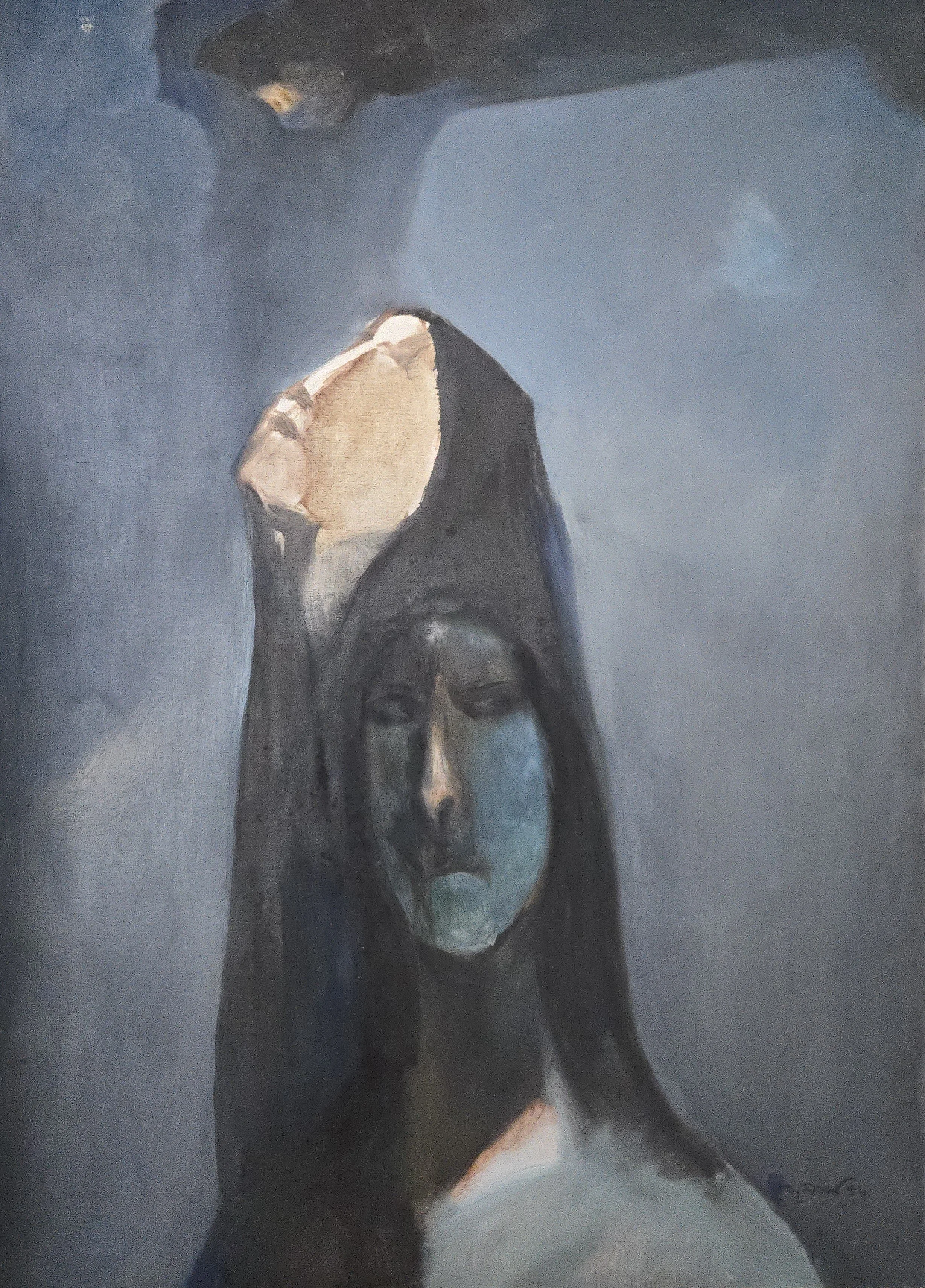 M K Bardhan Oil-027: Oil, 34 x 34 inches, 1994