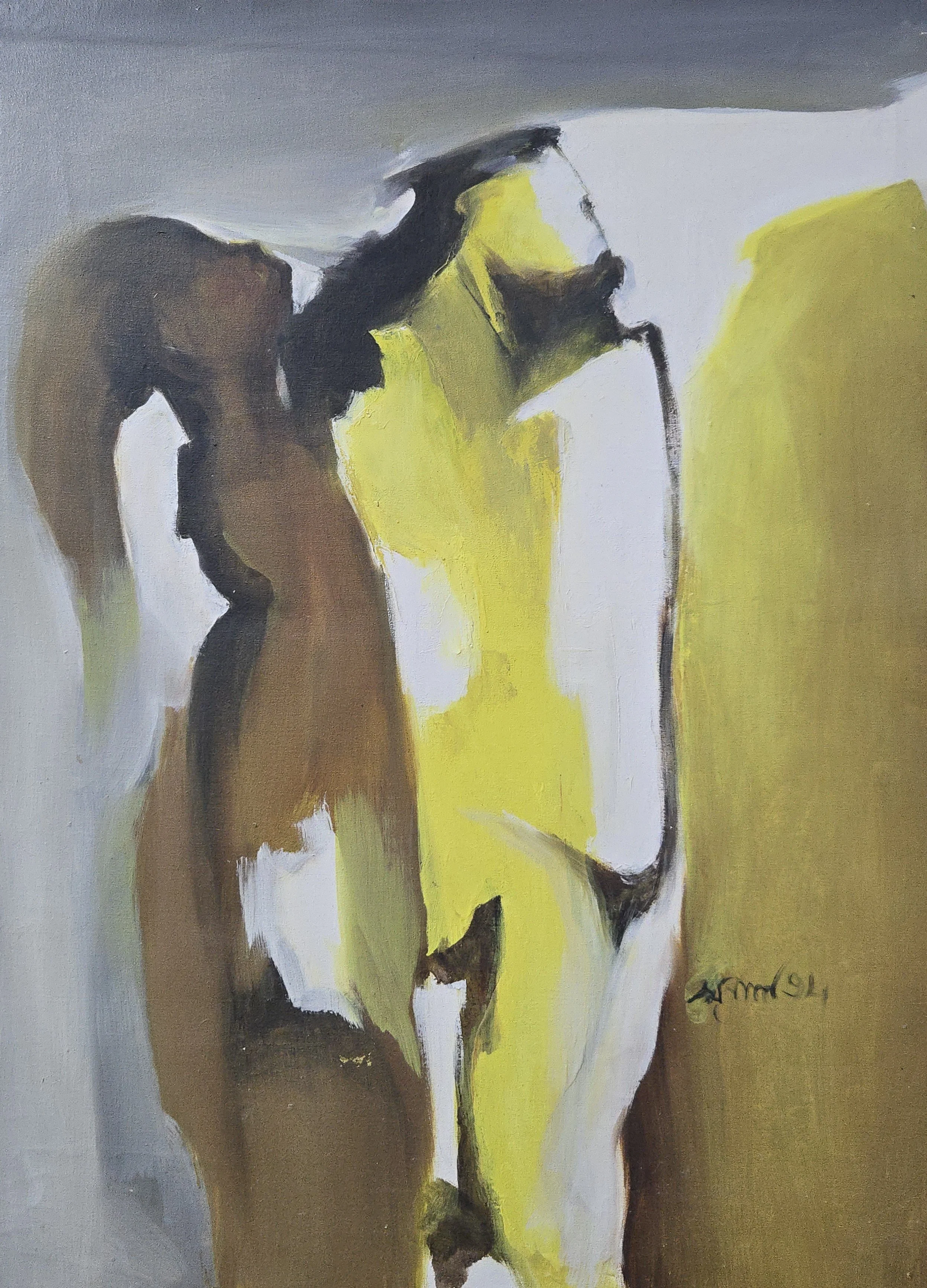 M K Bardhan Oil-026: Oil, 34 x 45 inches, 1994