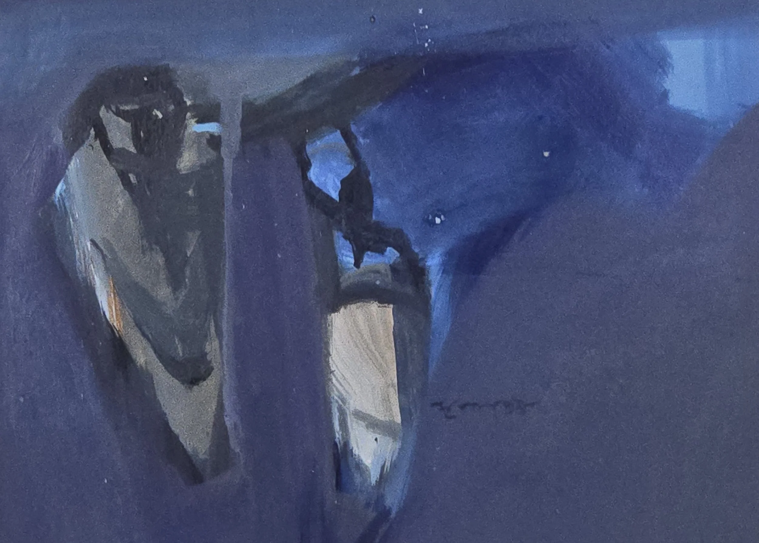 M K Bardhan Acrylic-024: Acrylic, 11 x 8 inches, 1995