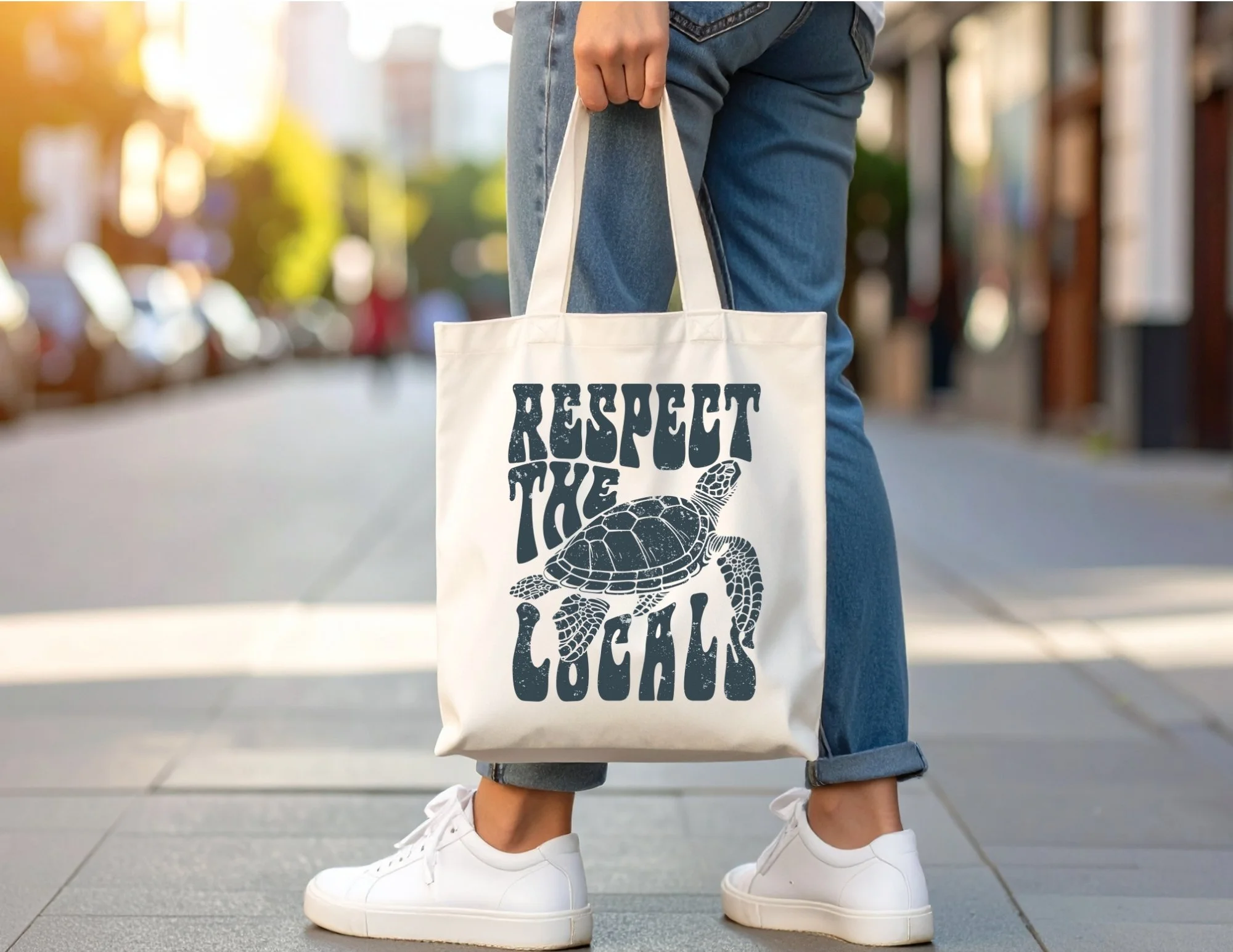 Respect The Local Turtles Tote Bag
