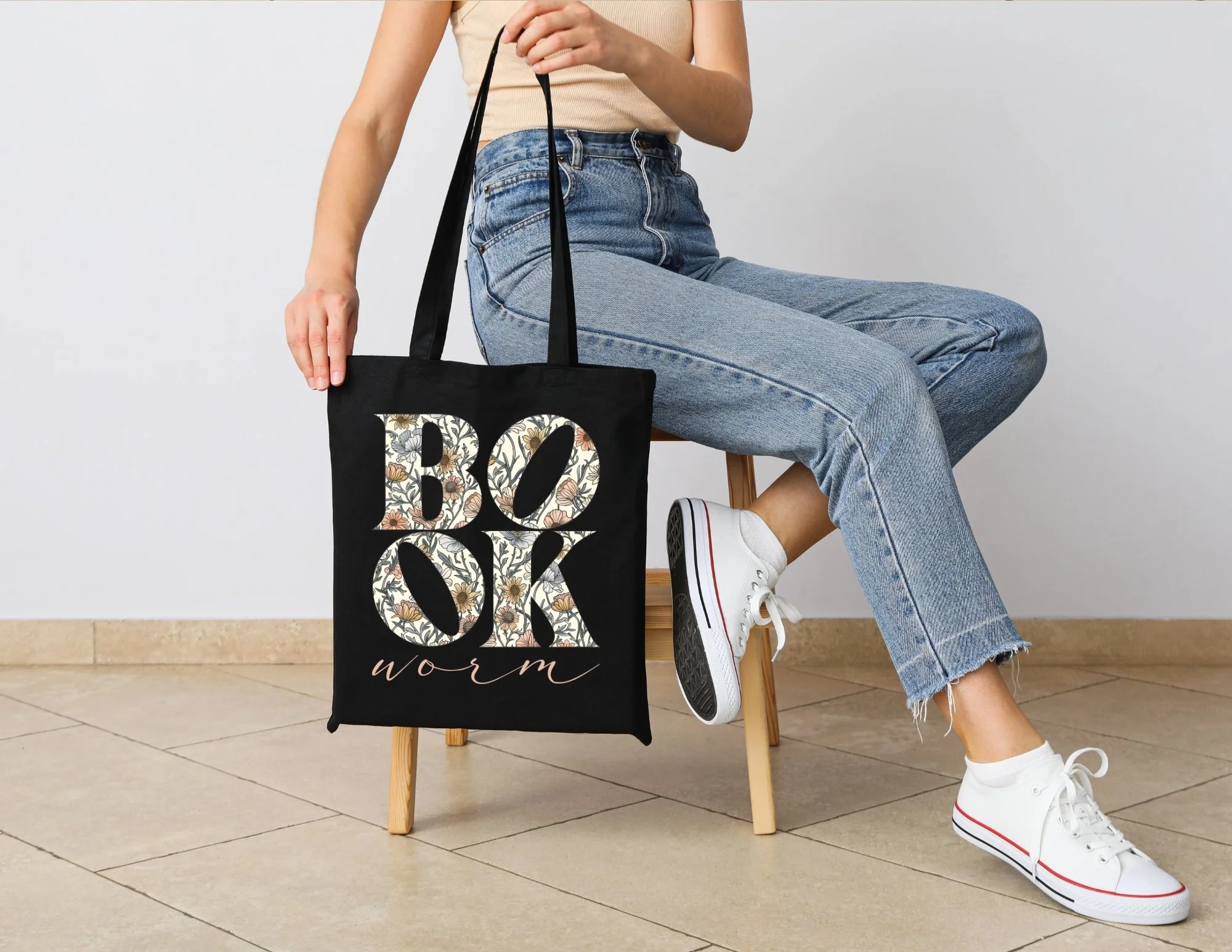 Book Worm Tote Bag