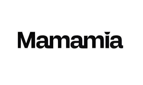 The word 'Mamamia' written in bold black font on a white background.