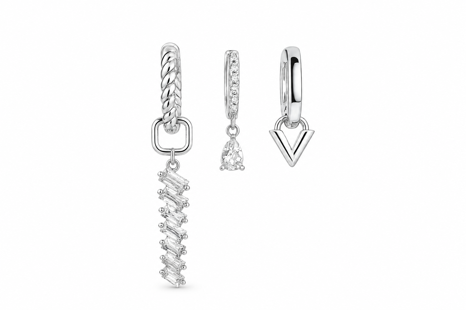Crystal Glow Ohrringe - 3er Set
