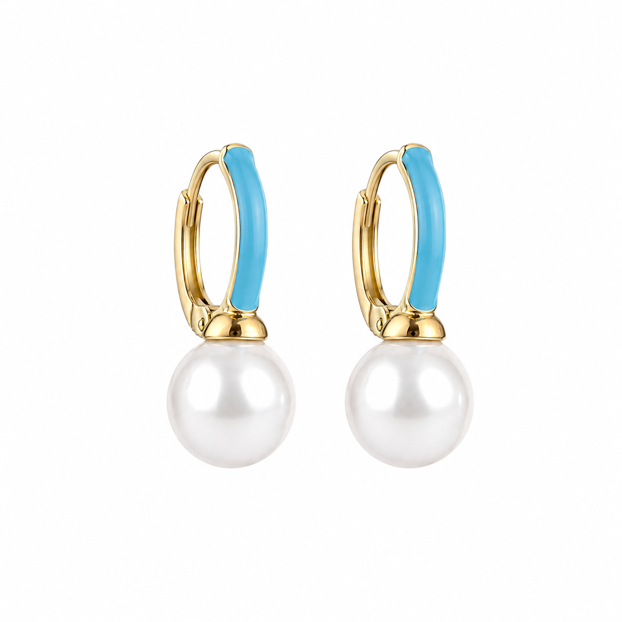 Blue Pearl Hoops
