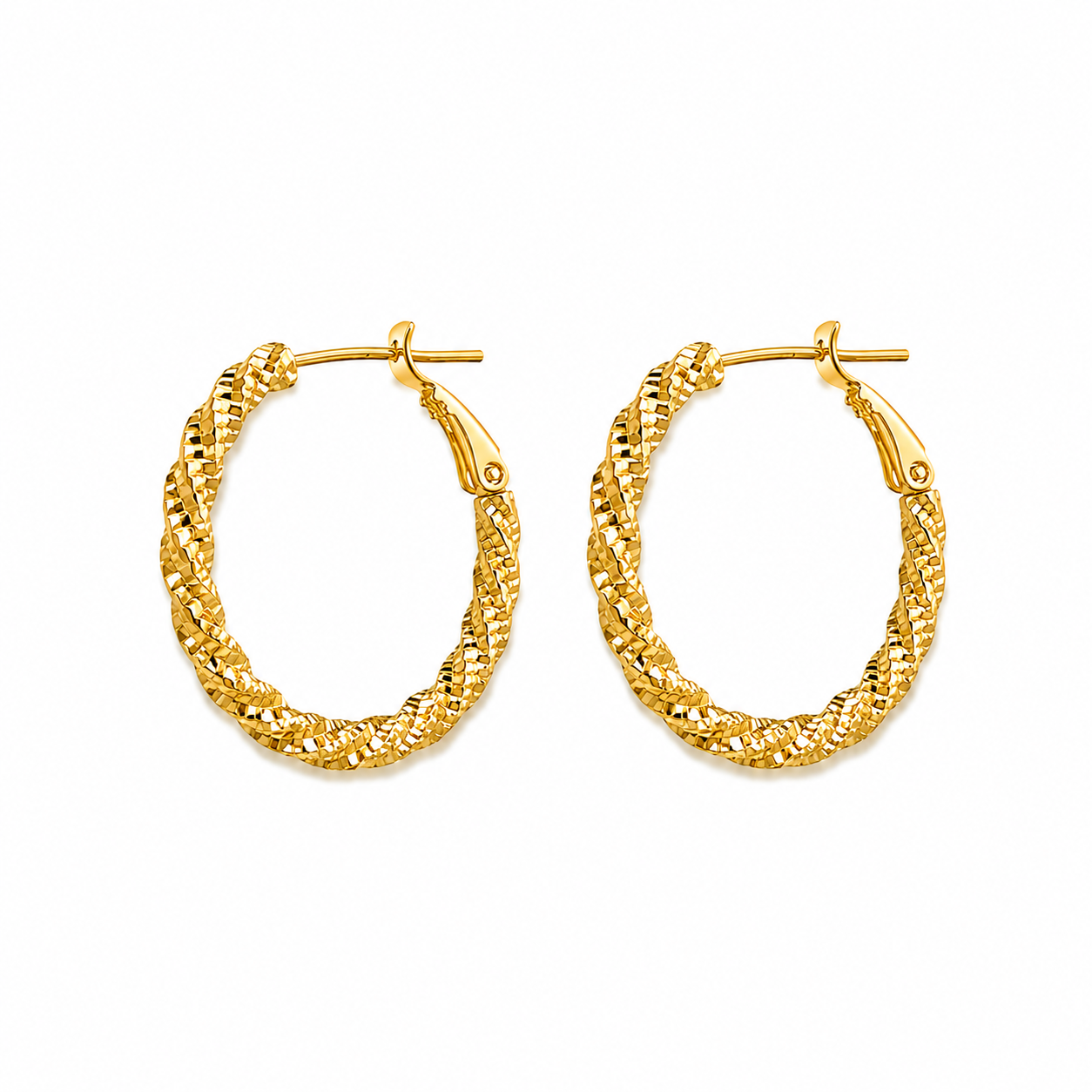 Golden Twist Hoops
