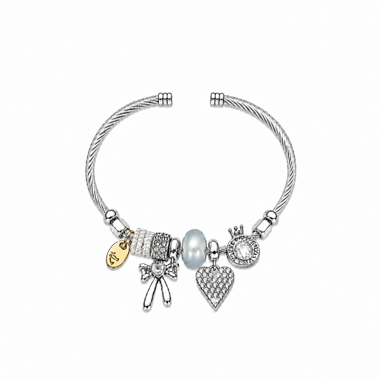 Romantic Heart Charm Armband