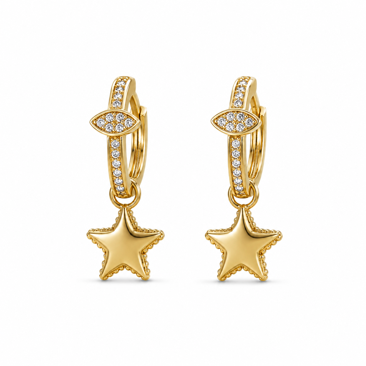 Gold Star Hoop Ohrringe